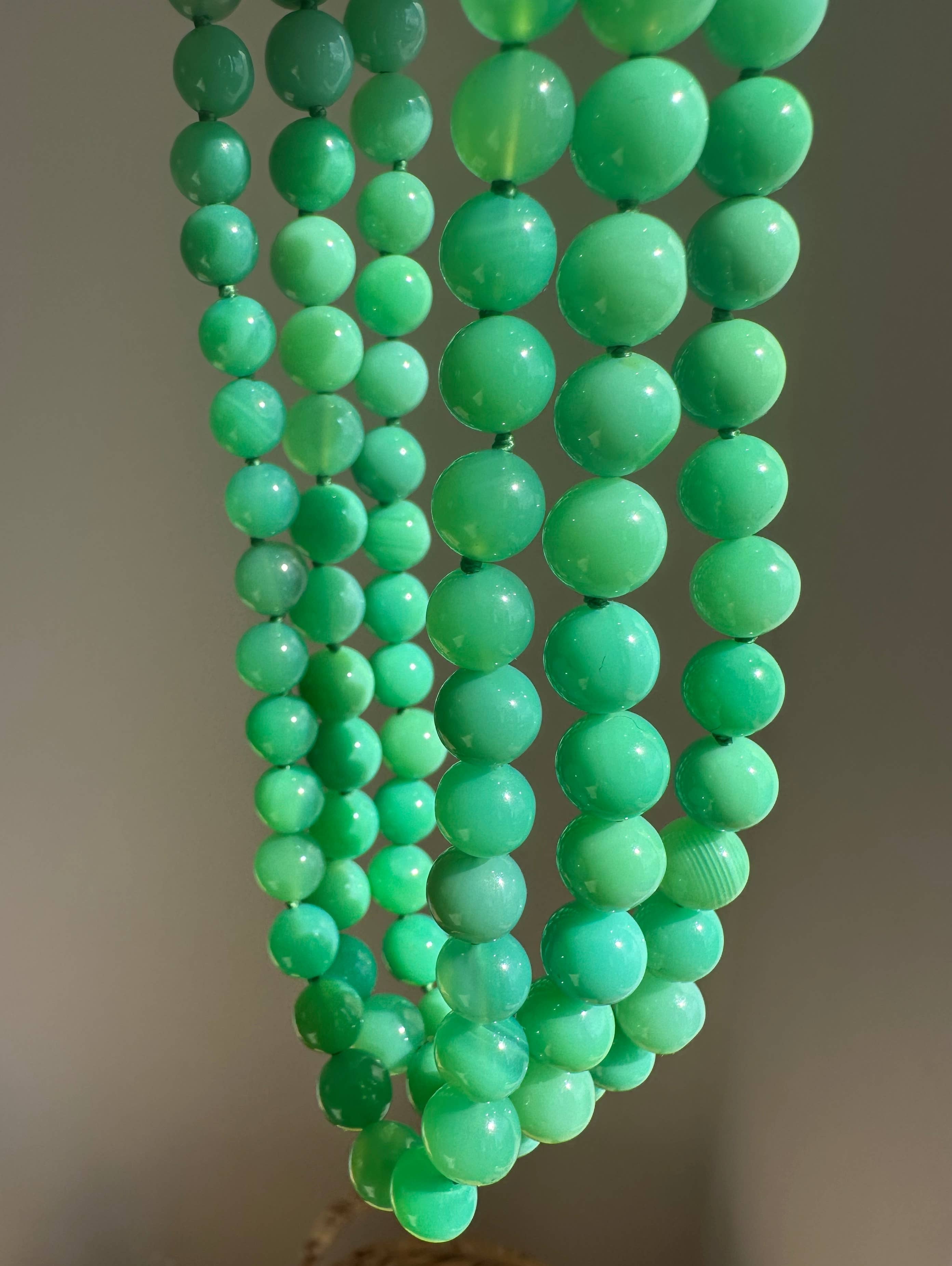 Anokhi Green Onyx Round Beads Necklace NKK35