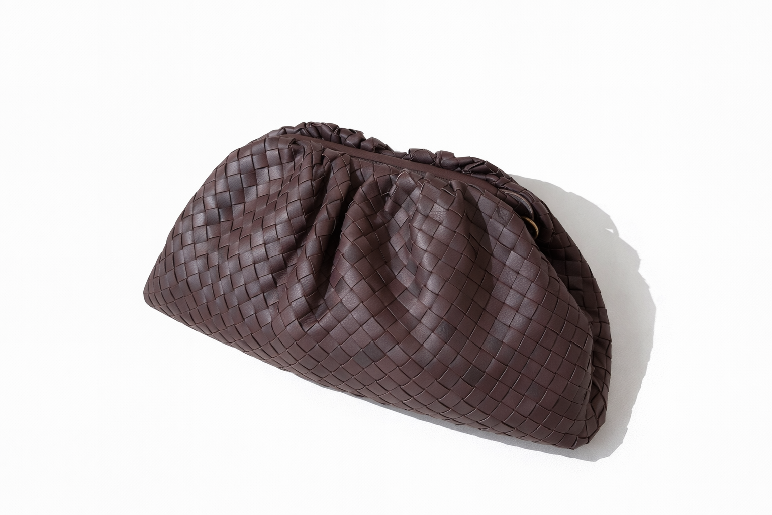 Italian Leather Collection Large Woven Nappa Pouch ILCNWP03