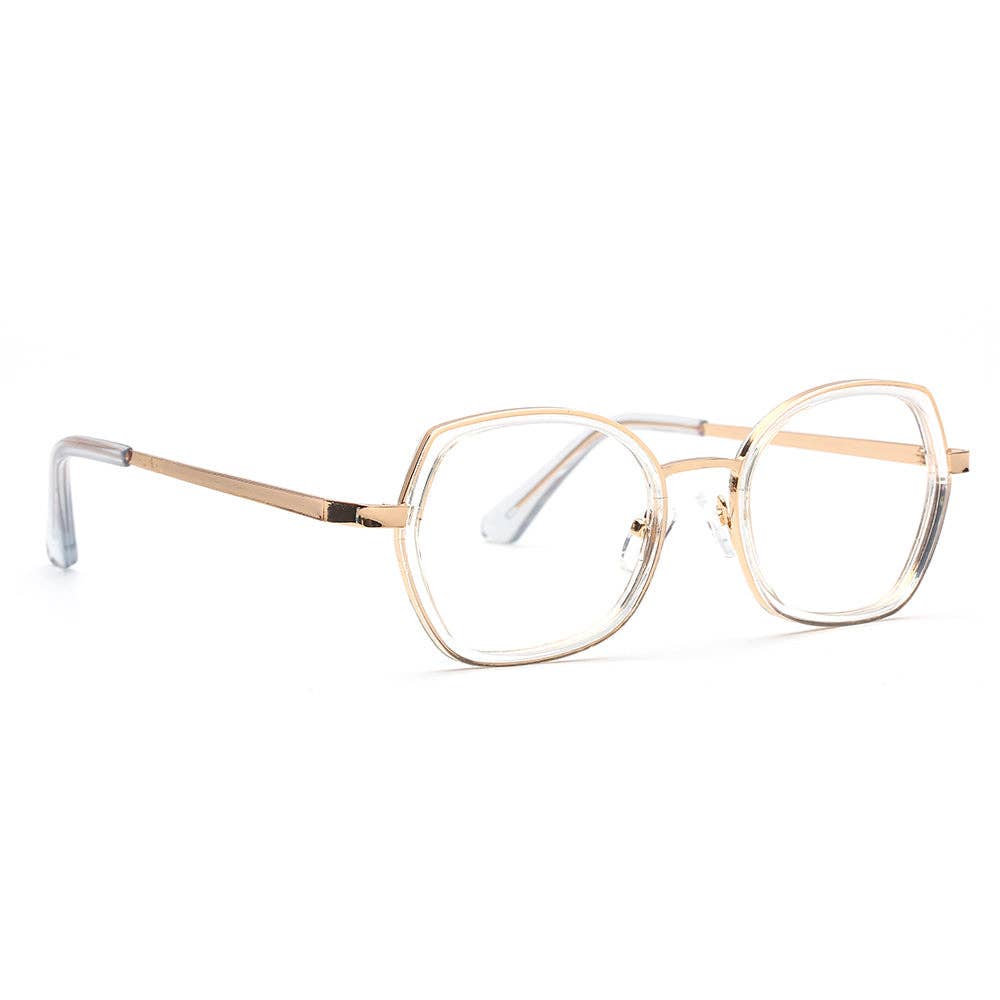 Ryan Simkhai MELISSA | Gold Frame / Clear Accent Readers