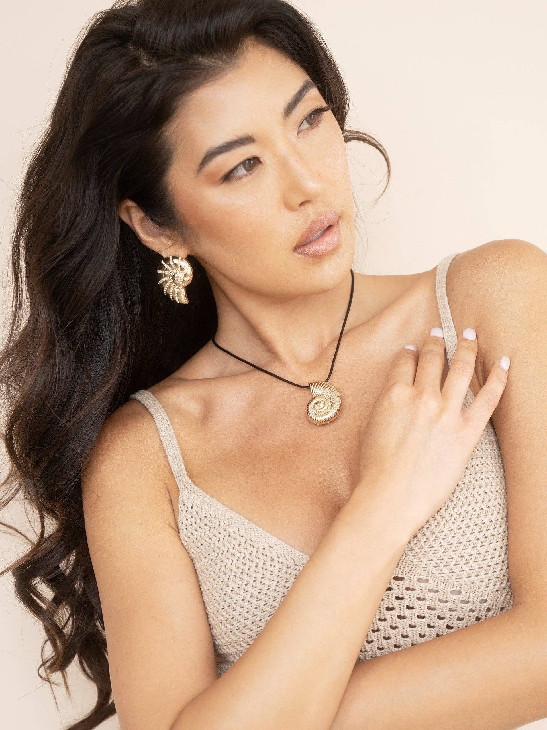 Ettika Nautilus Shell Cord Necklace