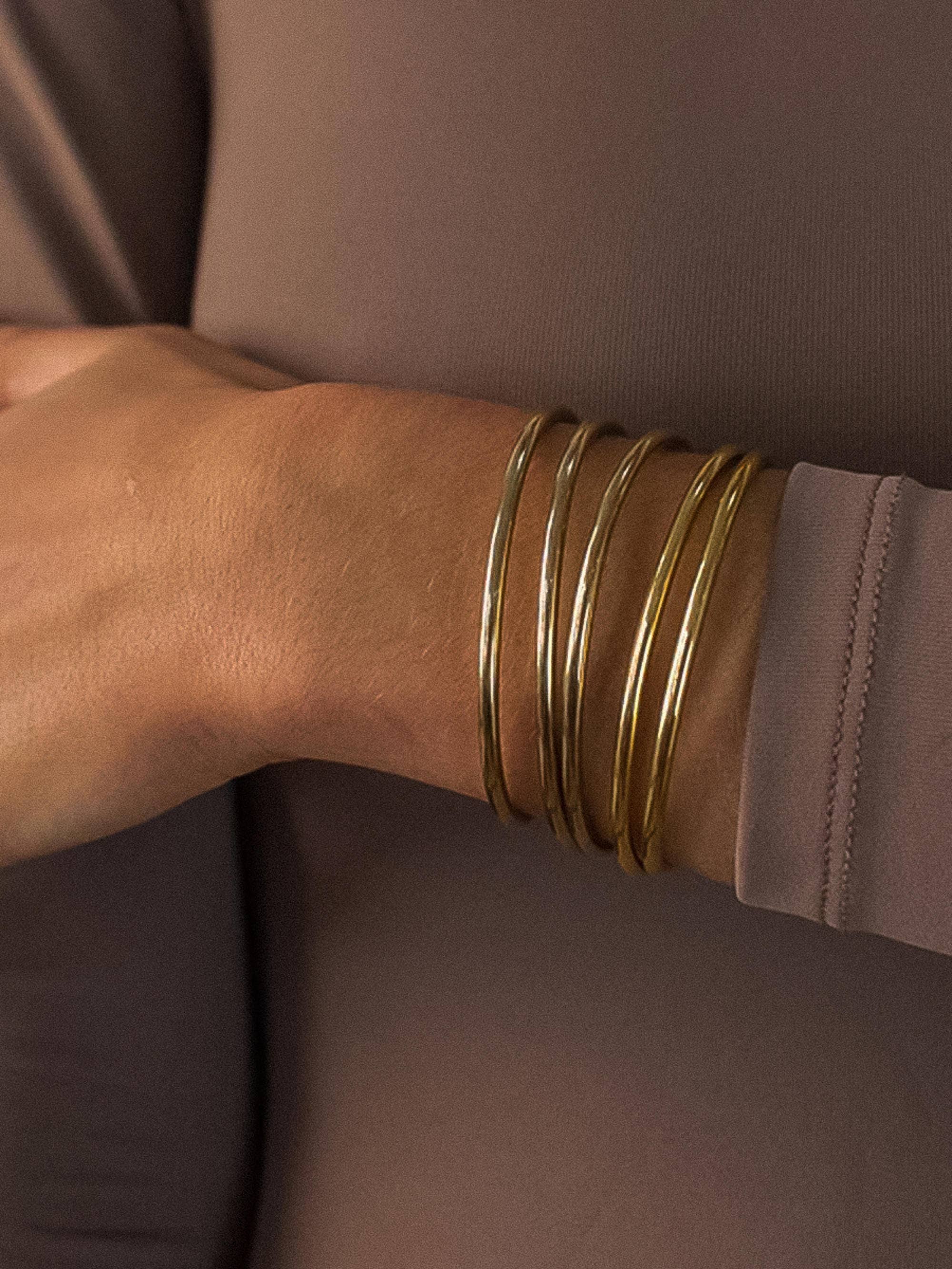 Flânerie Olyss 18K Gold Classic Thin Bangle Set