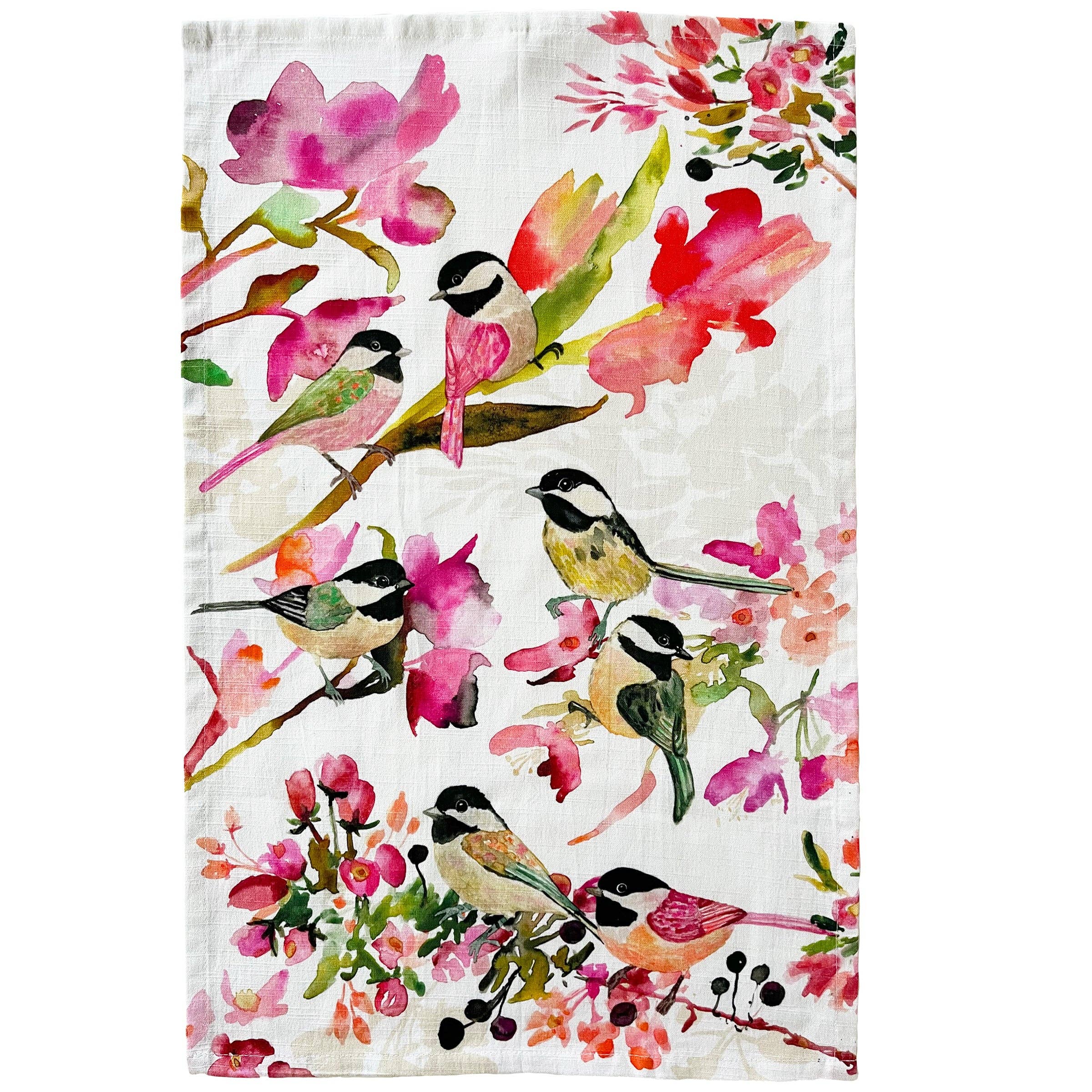 Betsy Olmsted Tea Towel- Chickadees