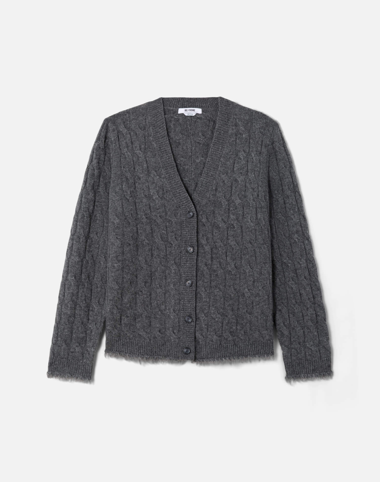 RE/DONE Cable V Neck Cardigan 697-10WCABCAR
