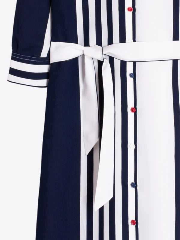 Vilagallo Navy / White Shirt Dress 33409