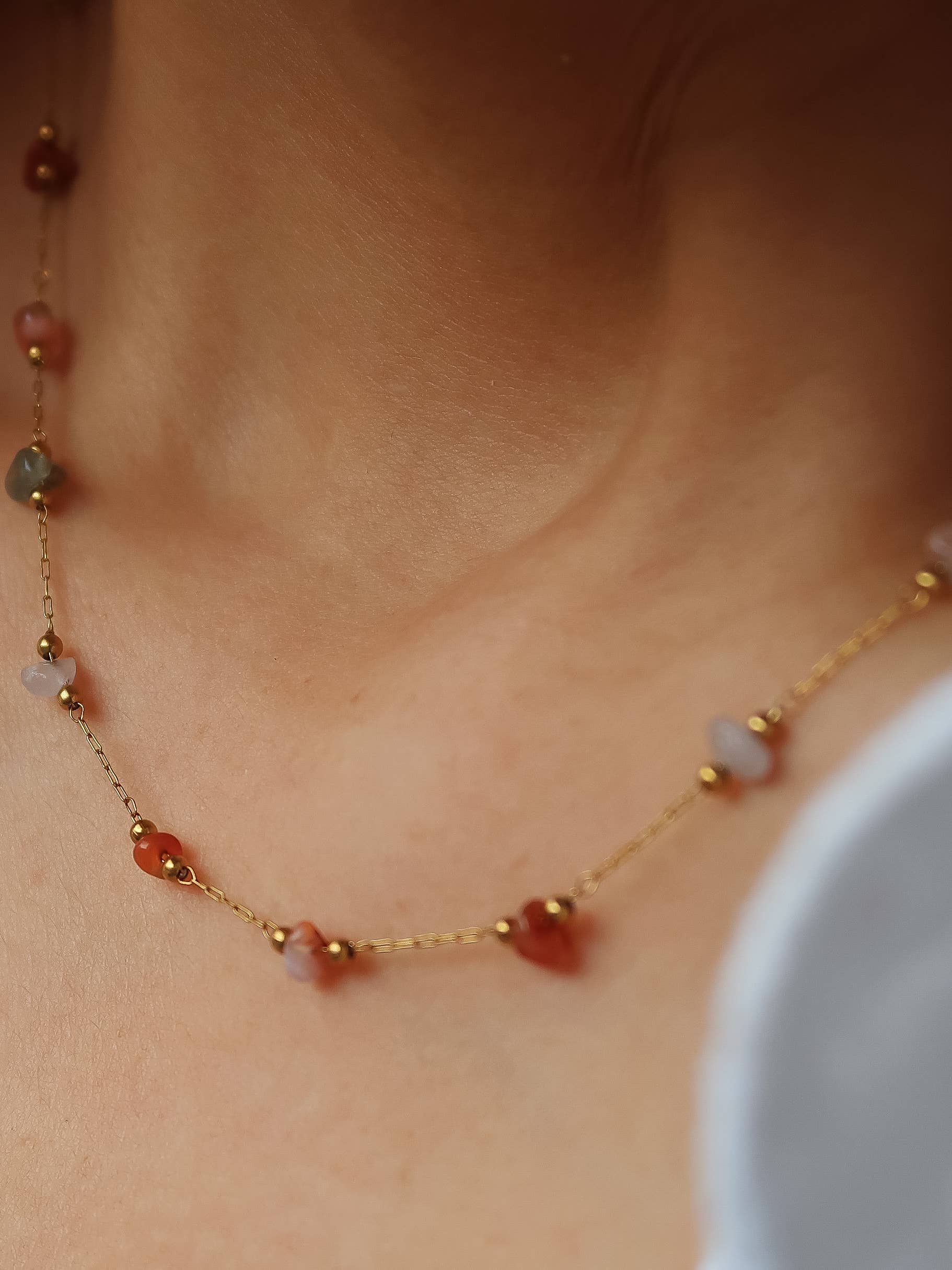 Flânerie Besse 18K Gold Multi Gemstone Necklace, Bracelet