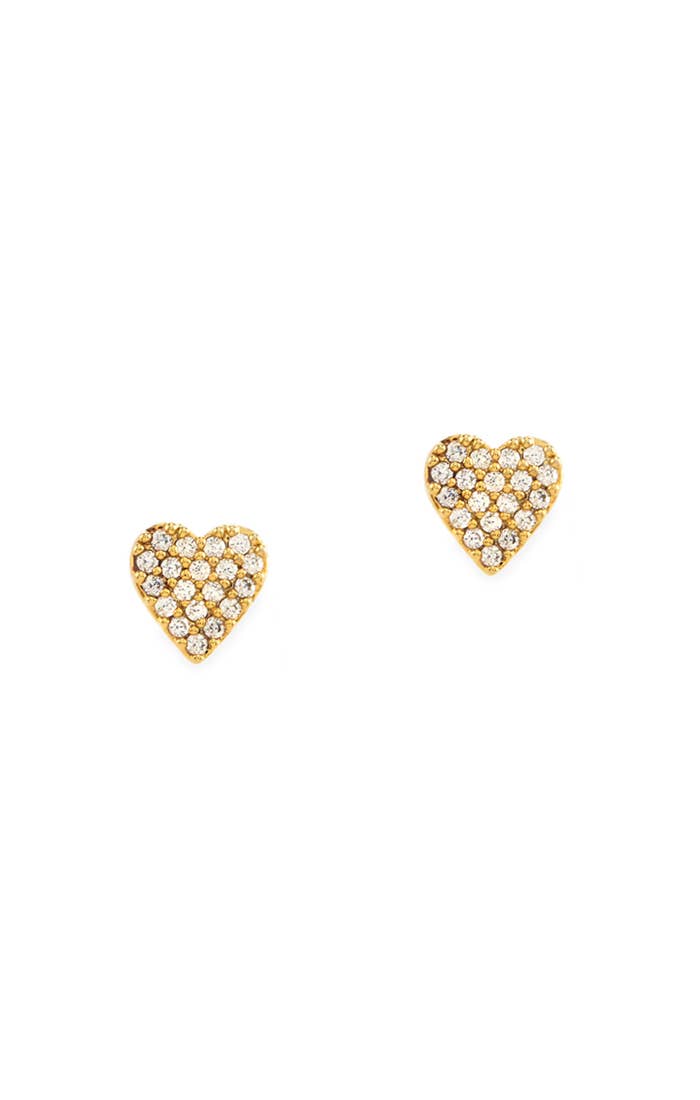 Tai Jewelry CZ Heart Stud Earrings CZE1