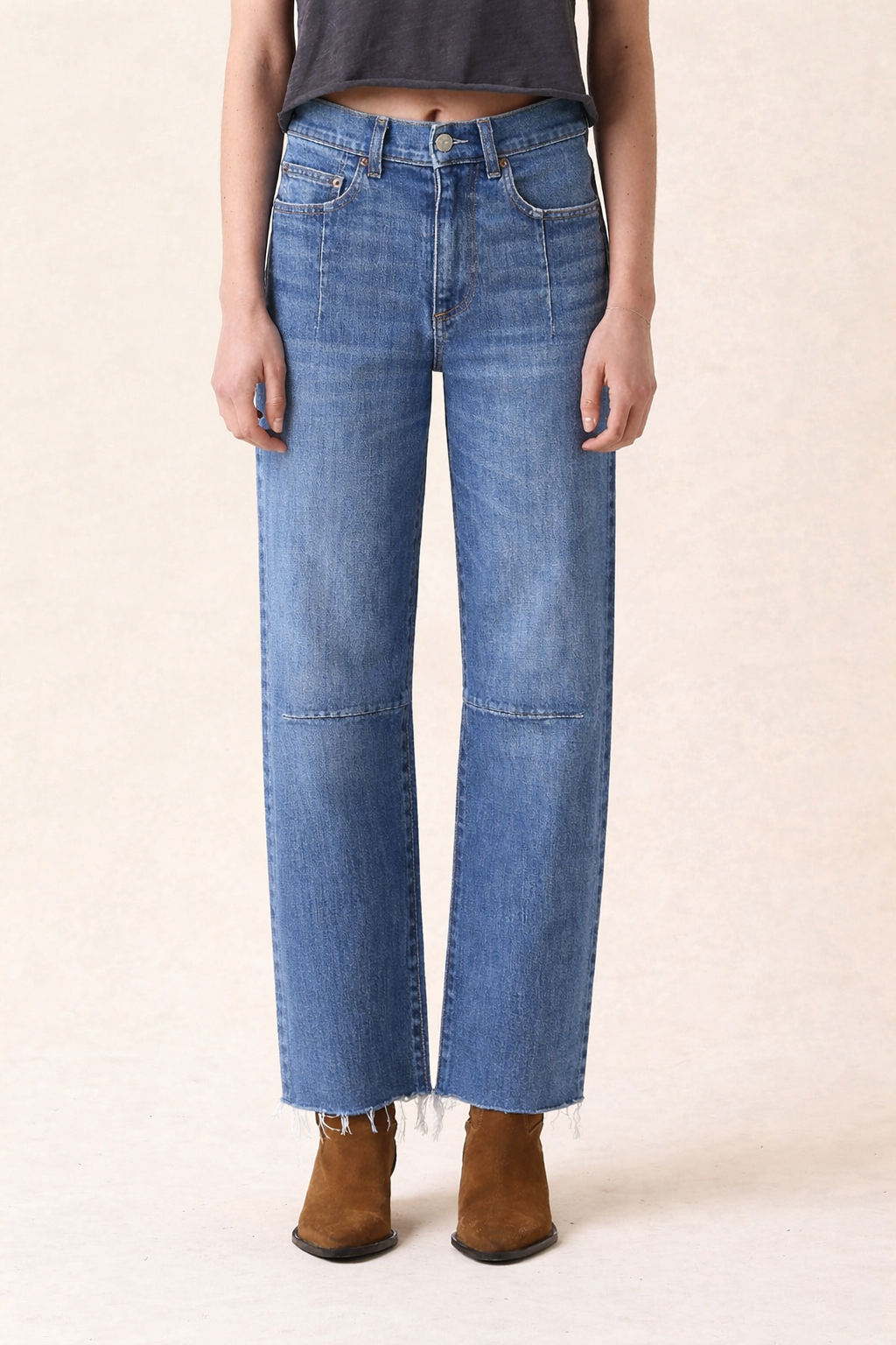 Le Jean Pixie Ankle Fray Mid Rise