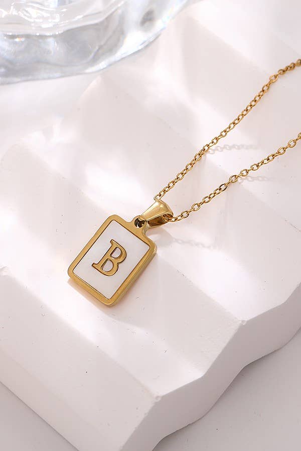 Josslyn MOP Initial Card Necklace 40NK314