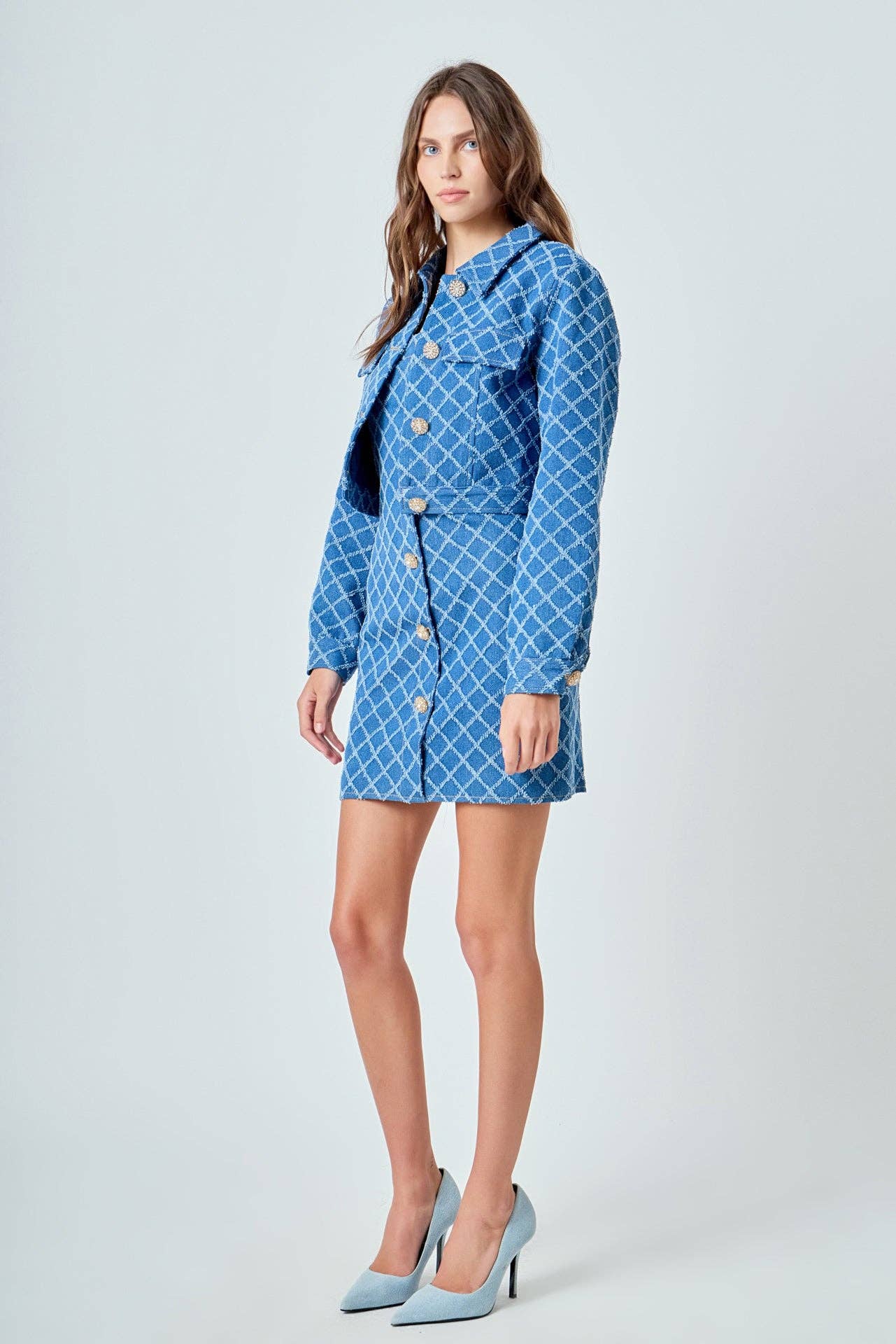 Endless Rose Distressed Cropped Denim Jacket