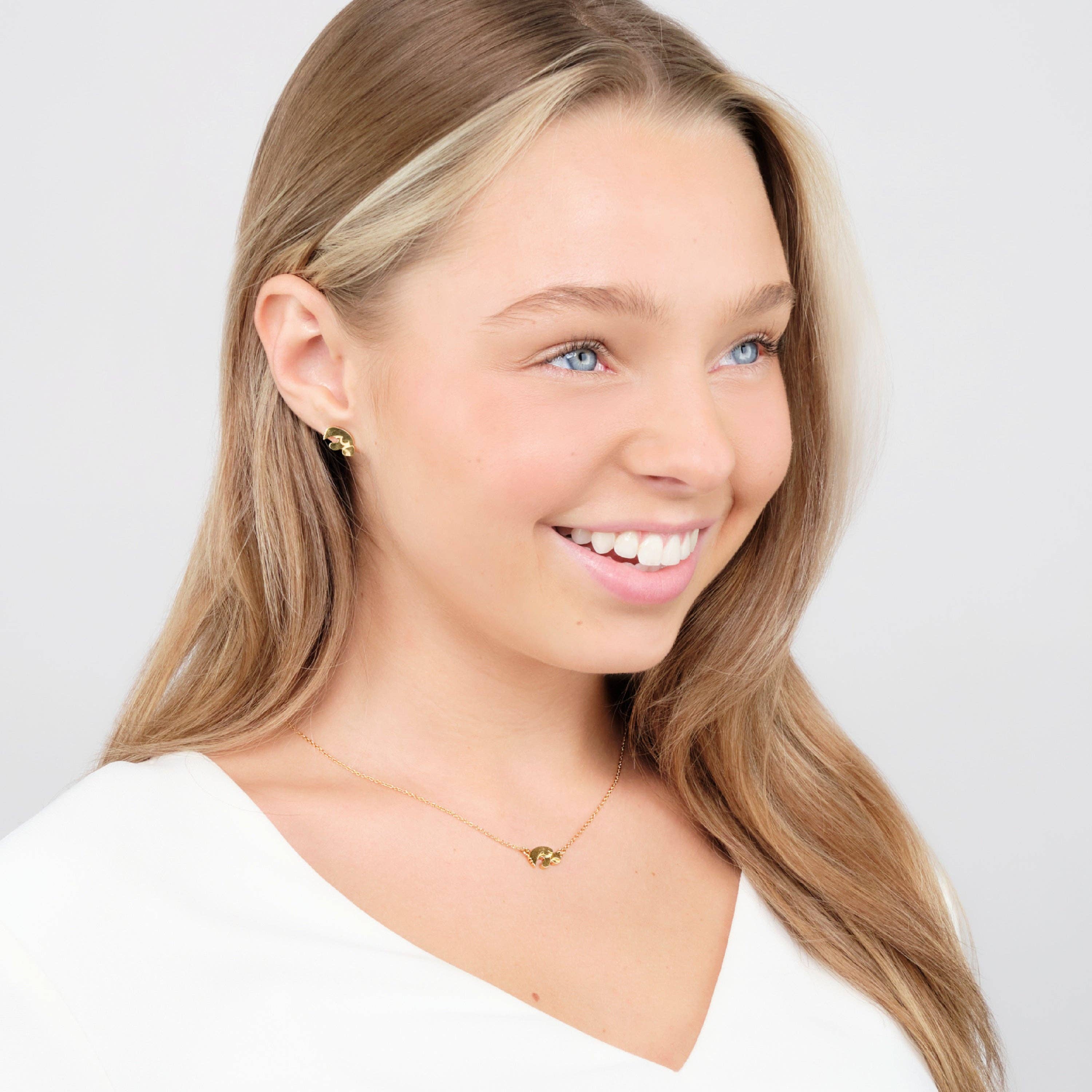 Stone Armory Iowa Tigerhawk Gold Plated Necklace