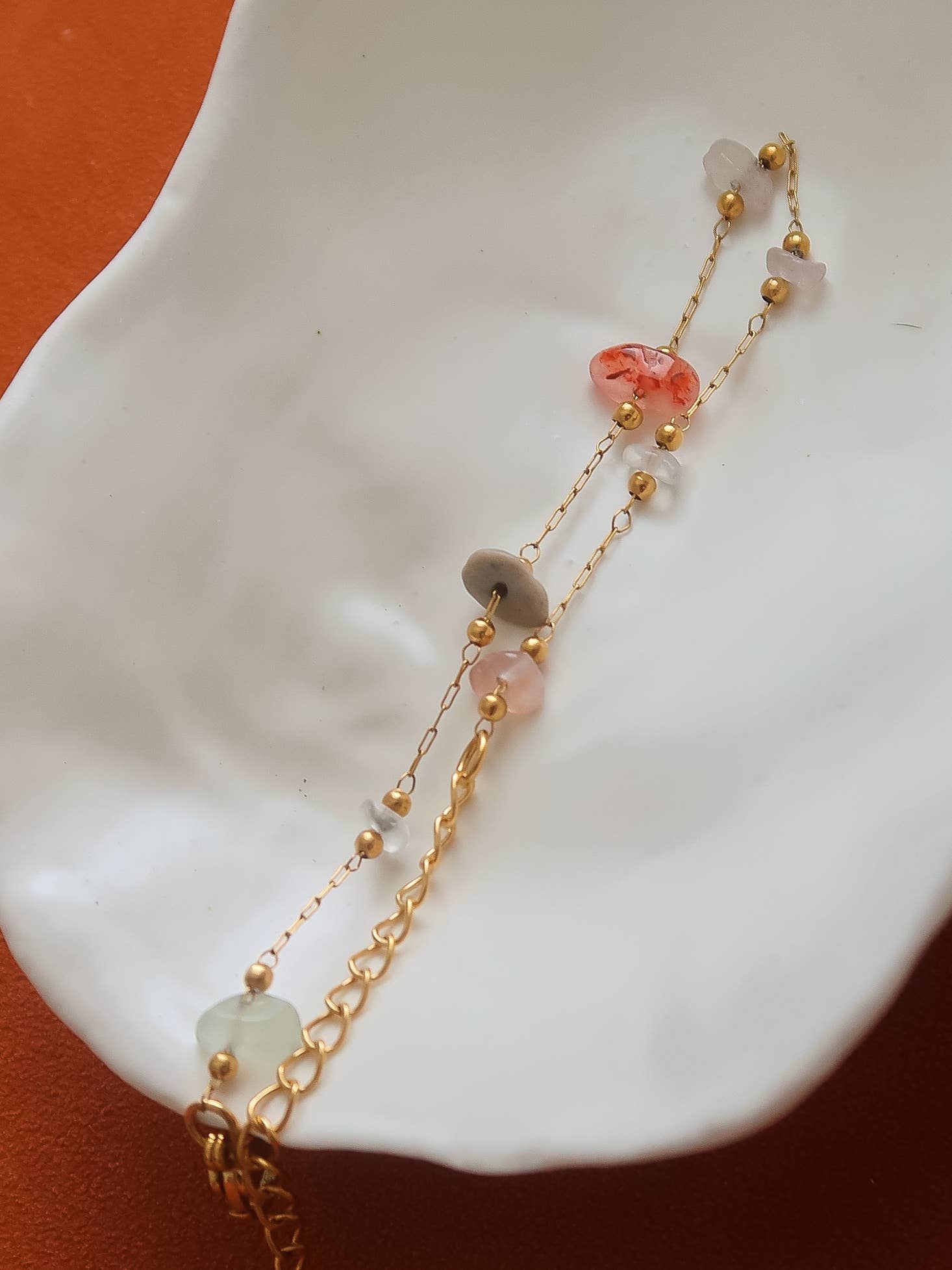 Flânerie Besse 18K Gold Multi Gemstone Necklace, Bracelet