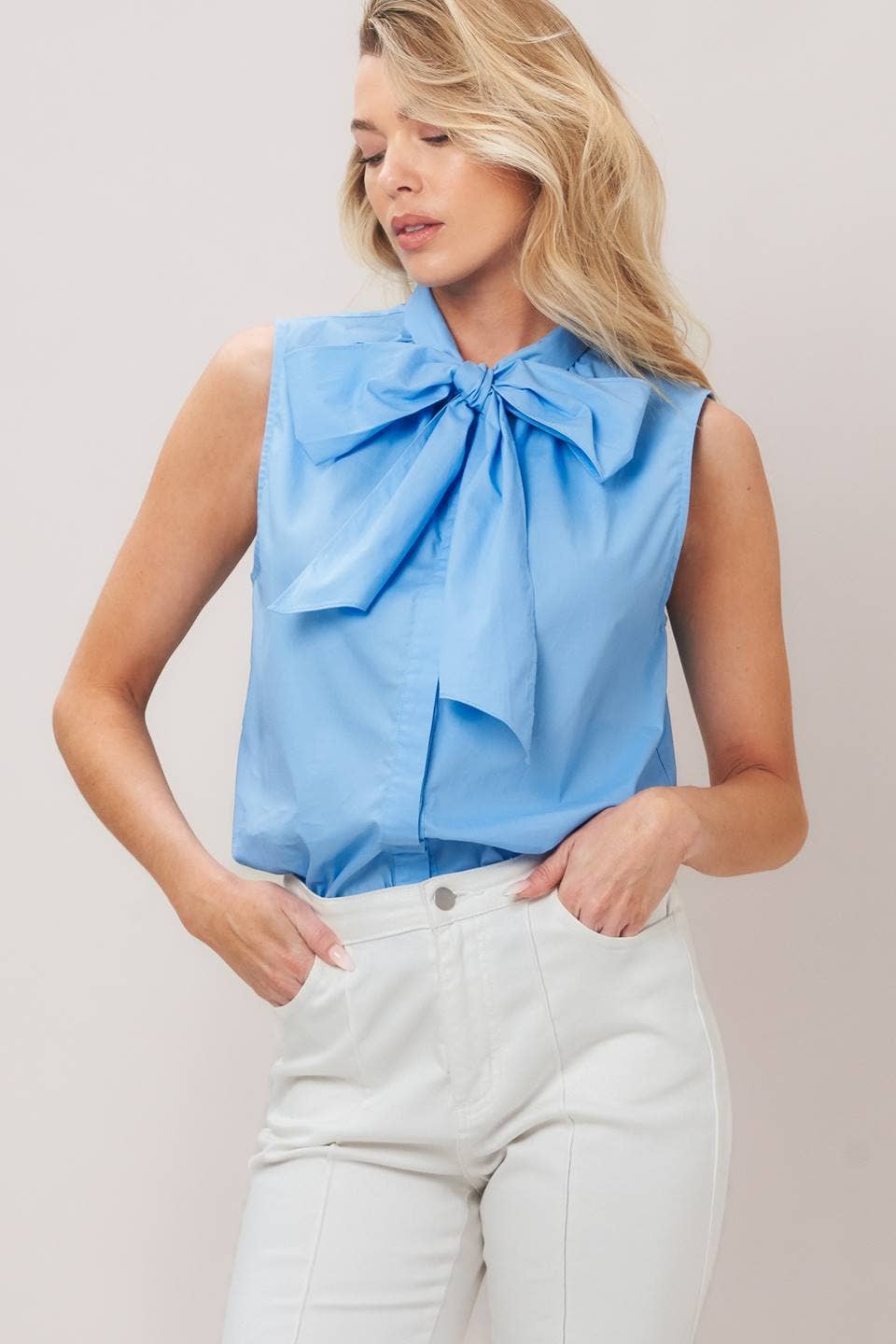 Flying Tomato Solid Woven Sleeveless Top IT13953