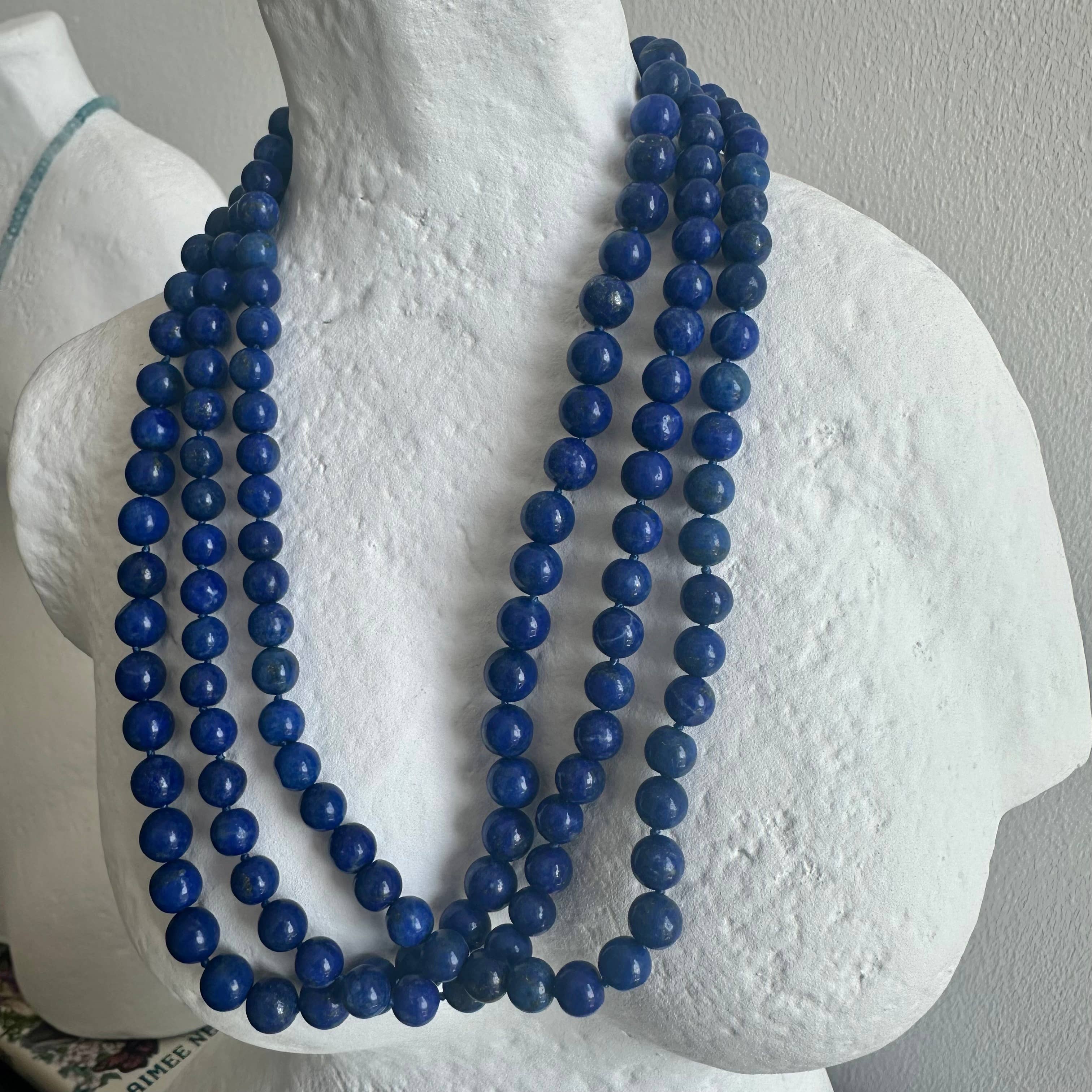 Anokhi Green Lapis Beaded Necklace | Classic Knotted NKK45