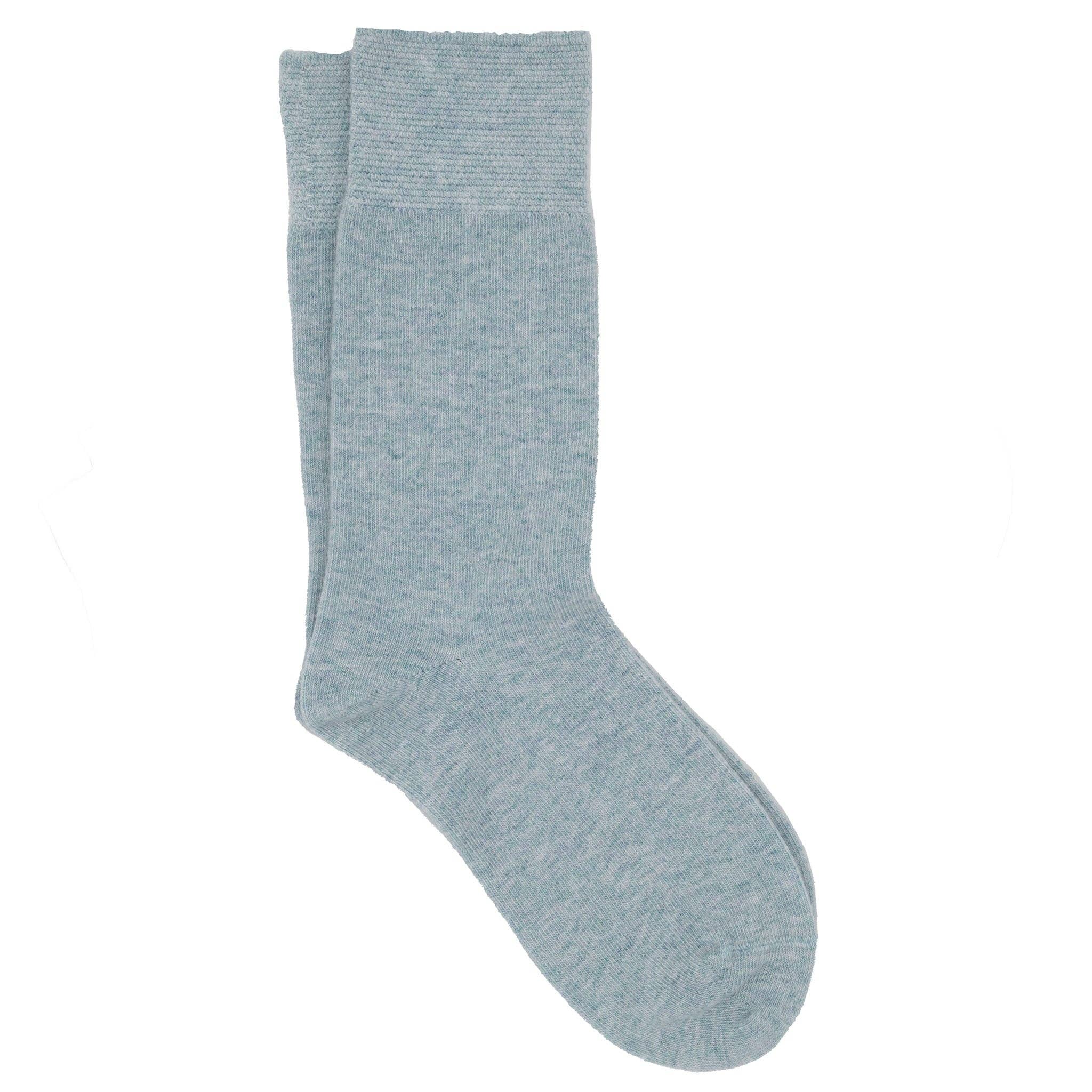 iLux Nuvola Cozy Cashmere Silk Pique Cuff Crew Socks 1602