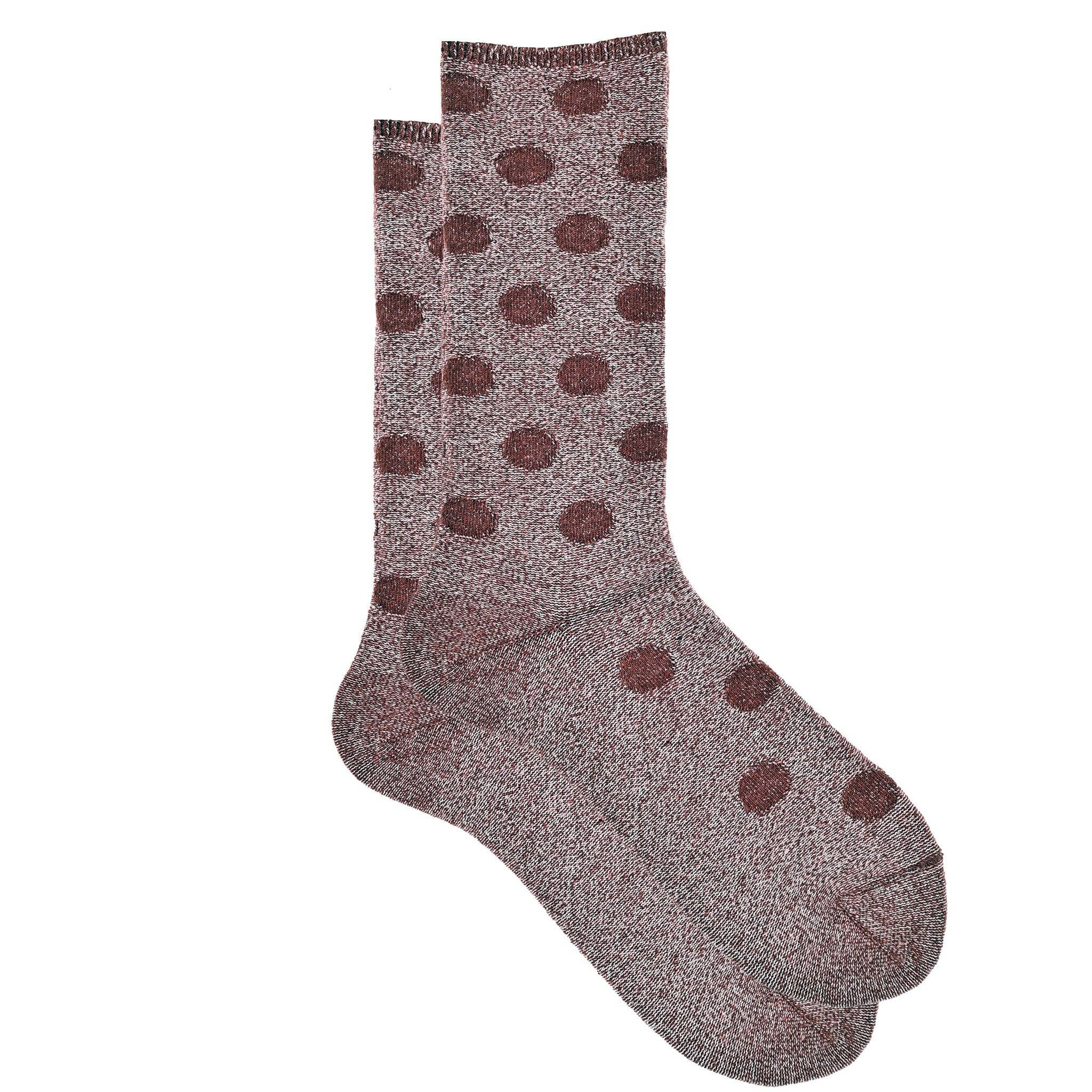 iLux Condotta Cashmere Silk Reverse Dot Crew Socks 1713