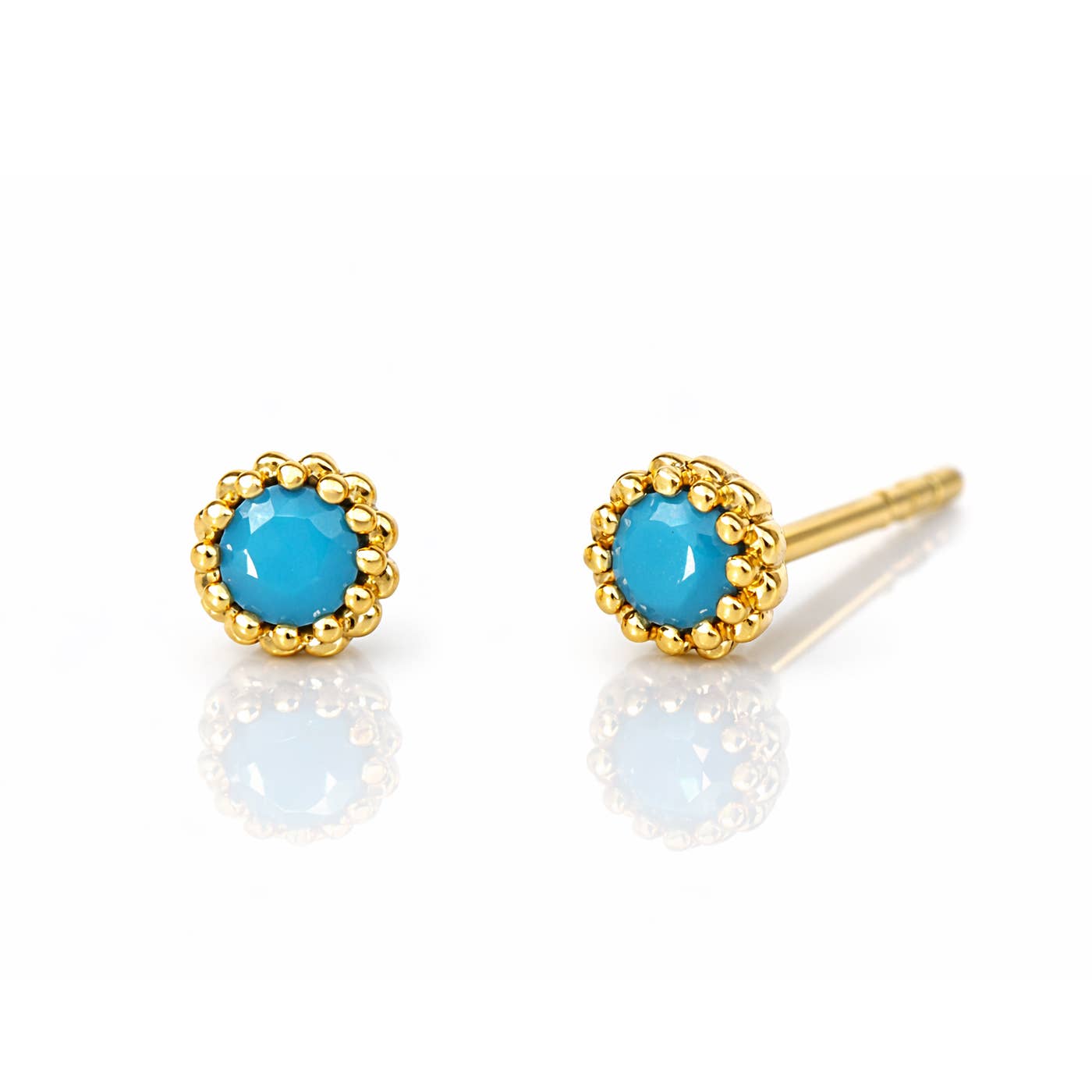 Tai Jewelry Turquoise Petite Stud Earrings PE-6615