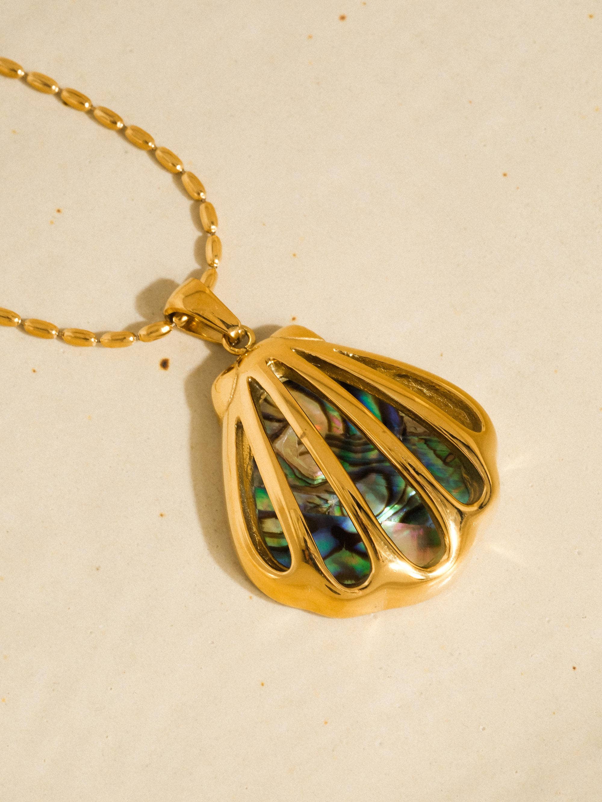 Flânerie Cydnee 18K Gold Non-Tarnish Abalone Shell Necklace