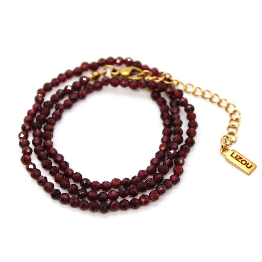 Lizou 16" Garnet Stone Necklace #9