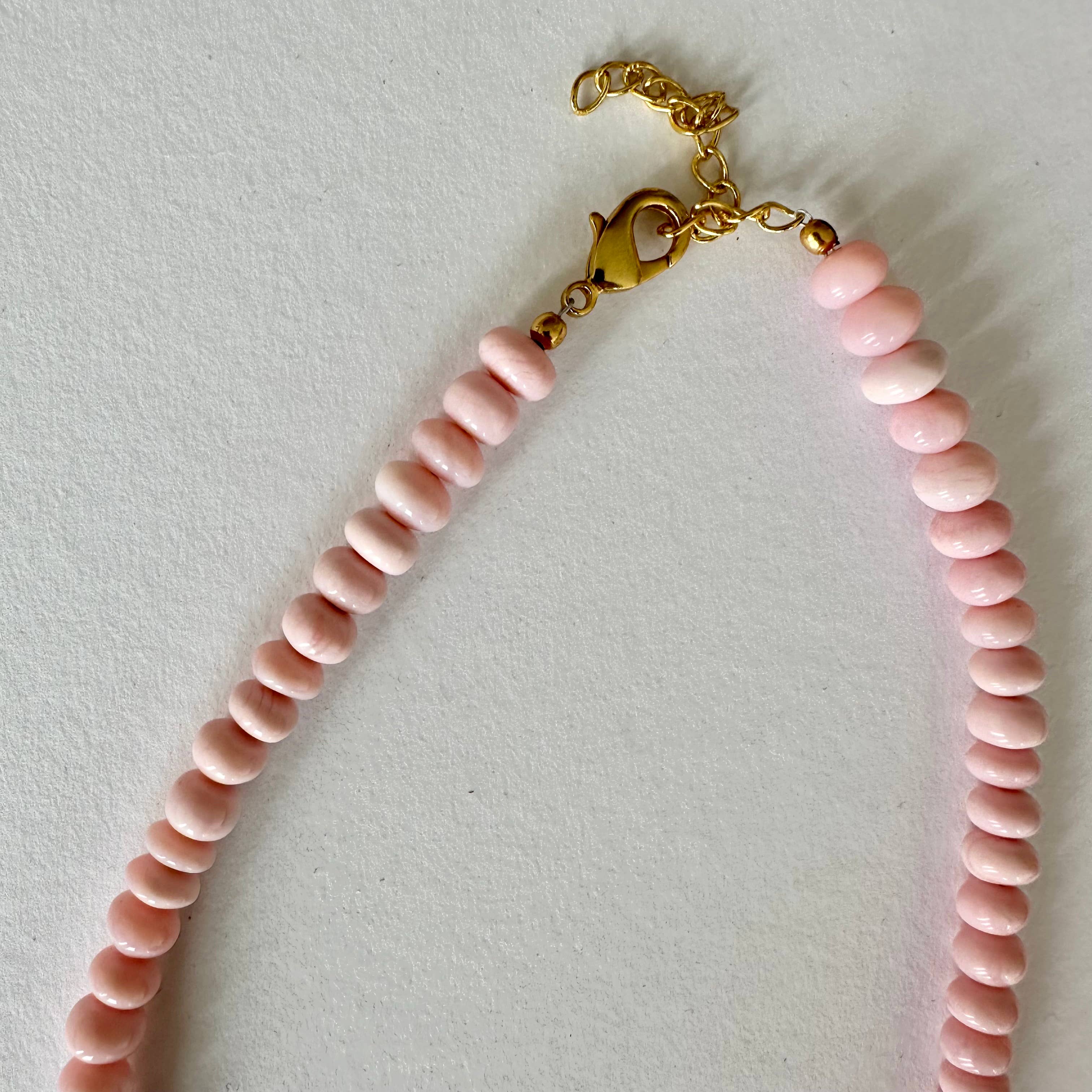 Anohki Green Light Pink Opal Necklace