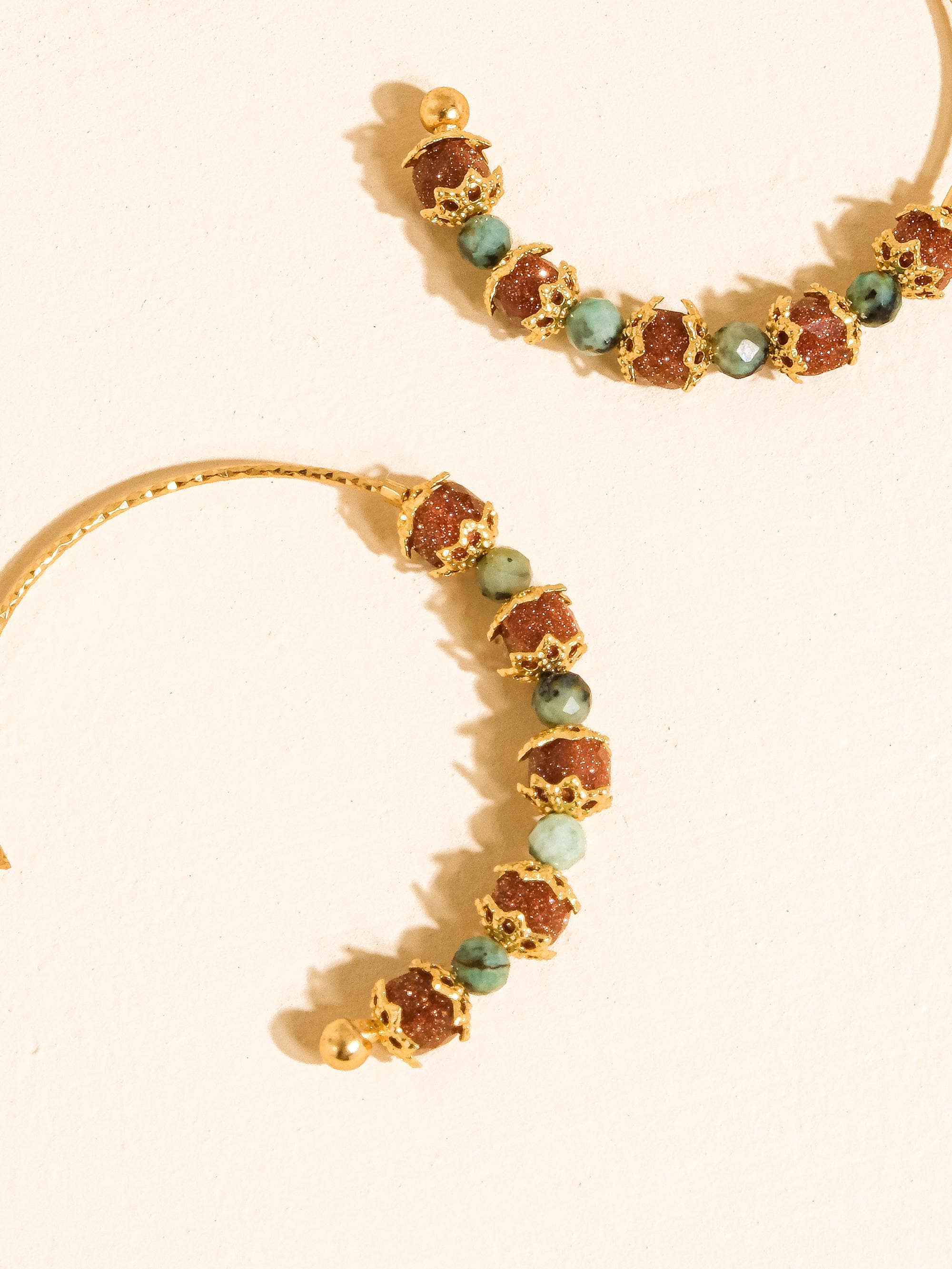 Flânerie Truett 18K Gold Natural Stone Beaded Earrings