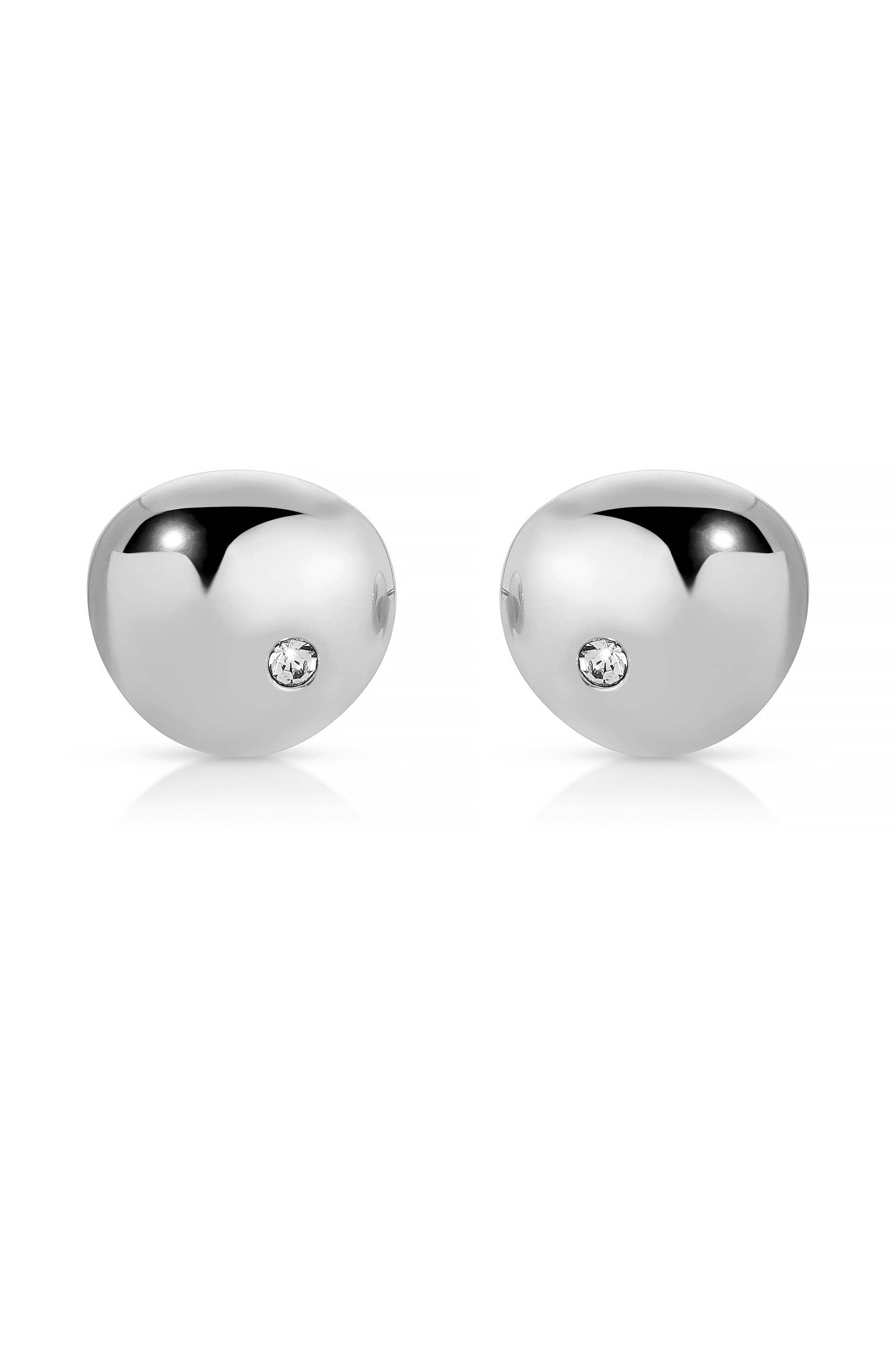Ettika Polished Pebble Crystal Stud Earrings