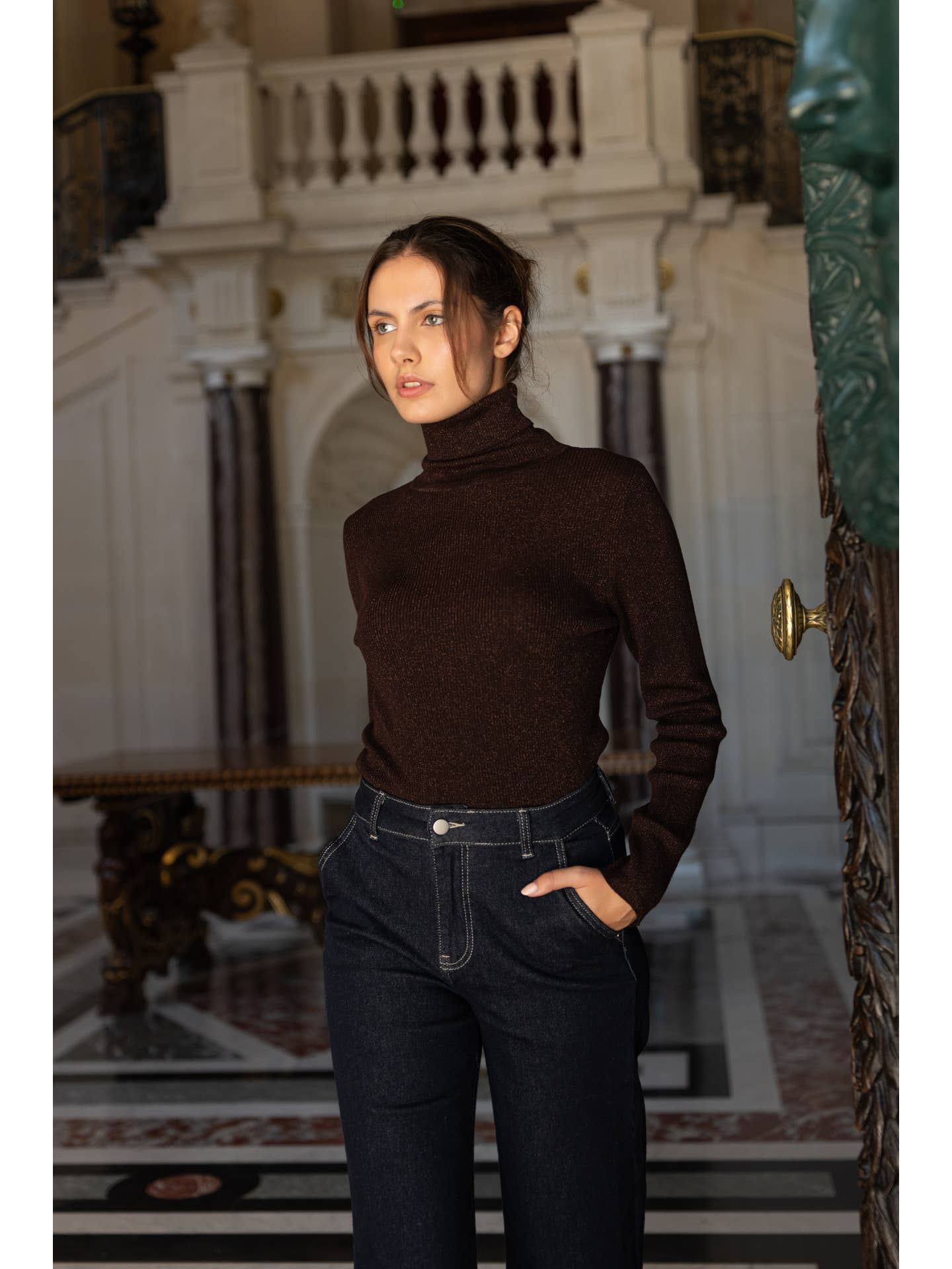 Carmine Paris Ribbed Turtleneck Sweater 8802