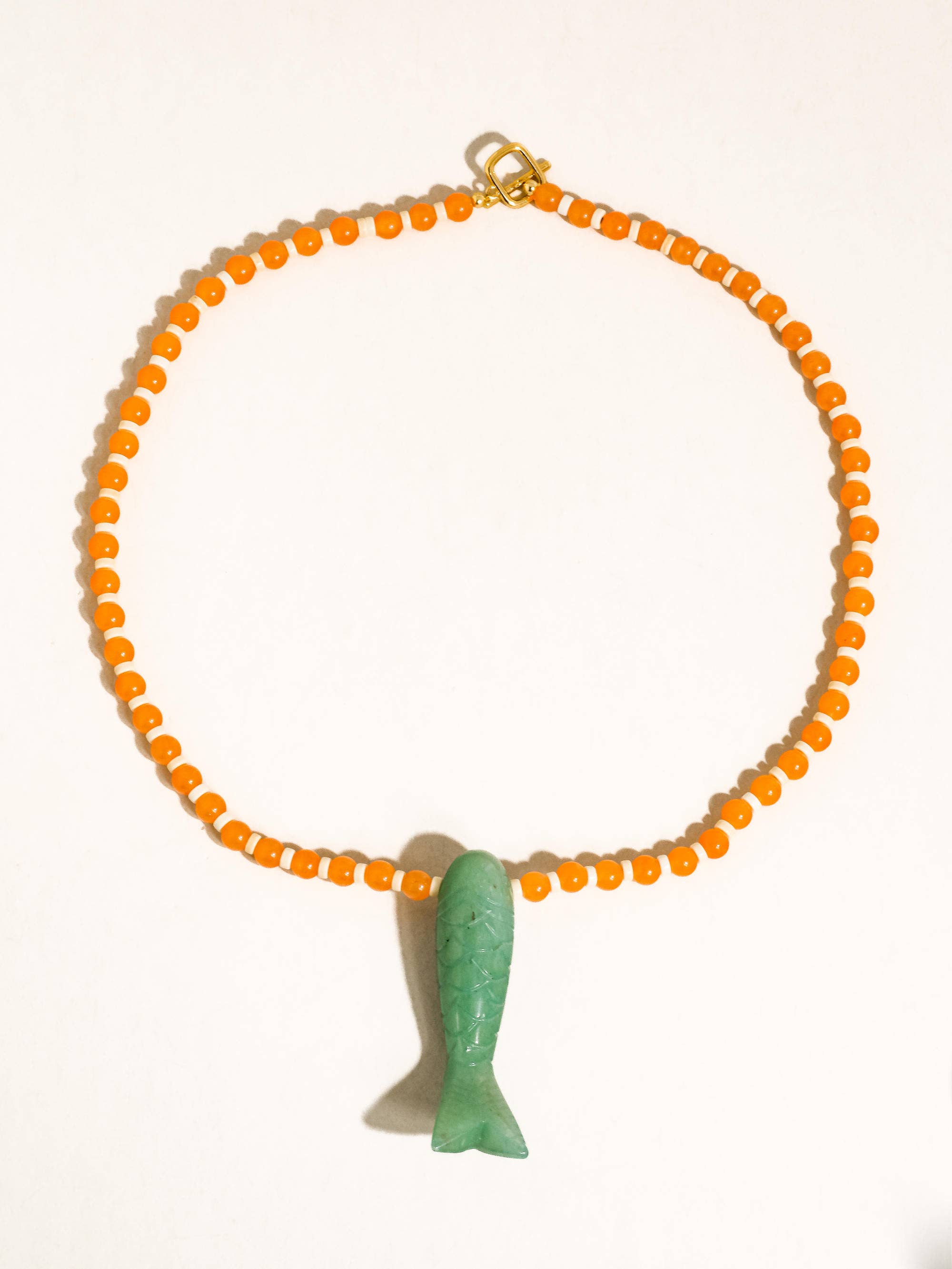Flânerie Nicolette 18K Gold Vintage Beaded Fish Necklace