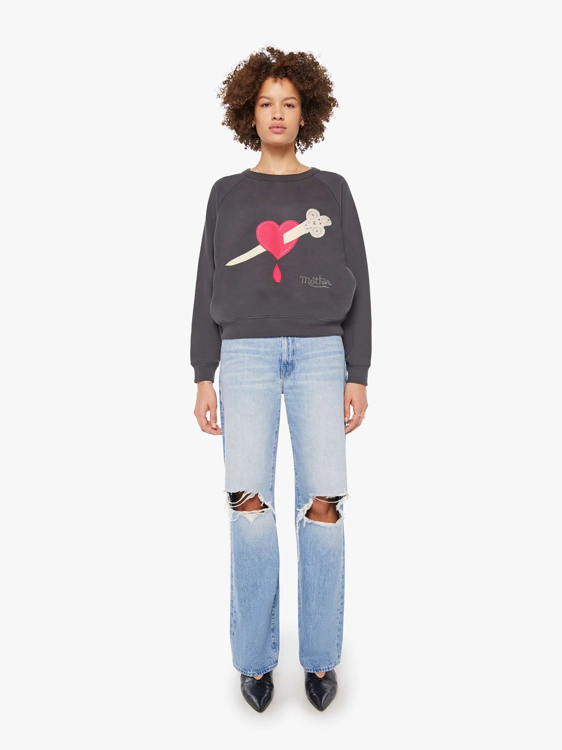Mother Denim Biggie Concert Heart Dagger 8576-1540