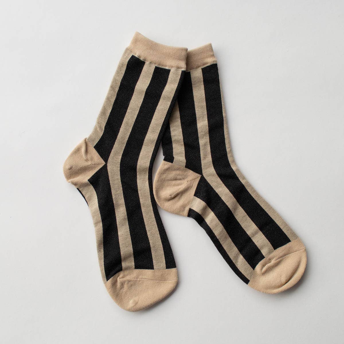 Tiepology Glitter Vertical Striped Crew Socks