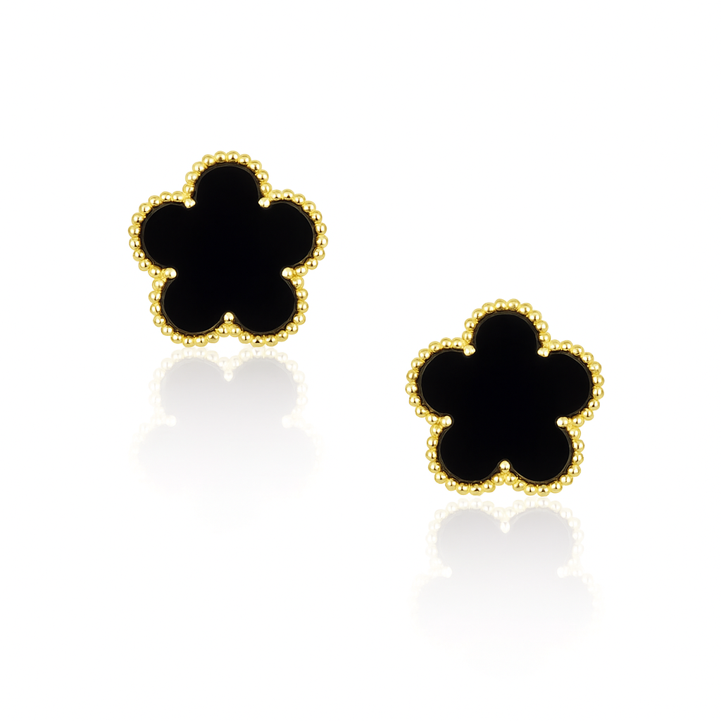 Sahira Adeline Clover Earring in Onyx / 15mm