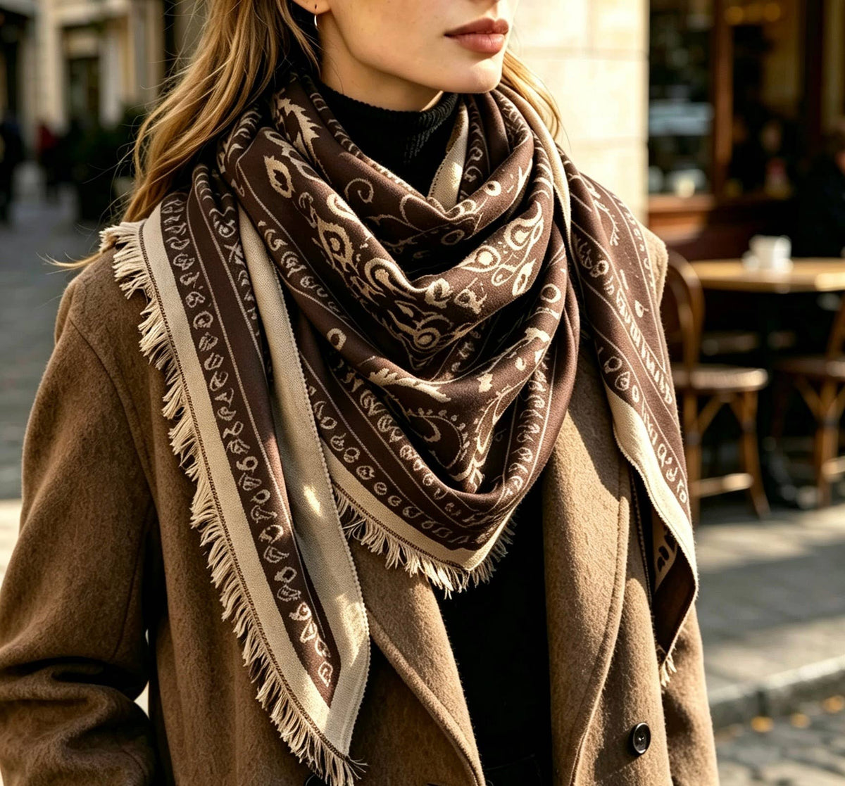 Catherine's Cotton Large Triangle Scarf TR-2