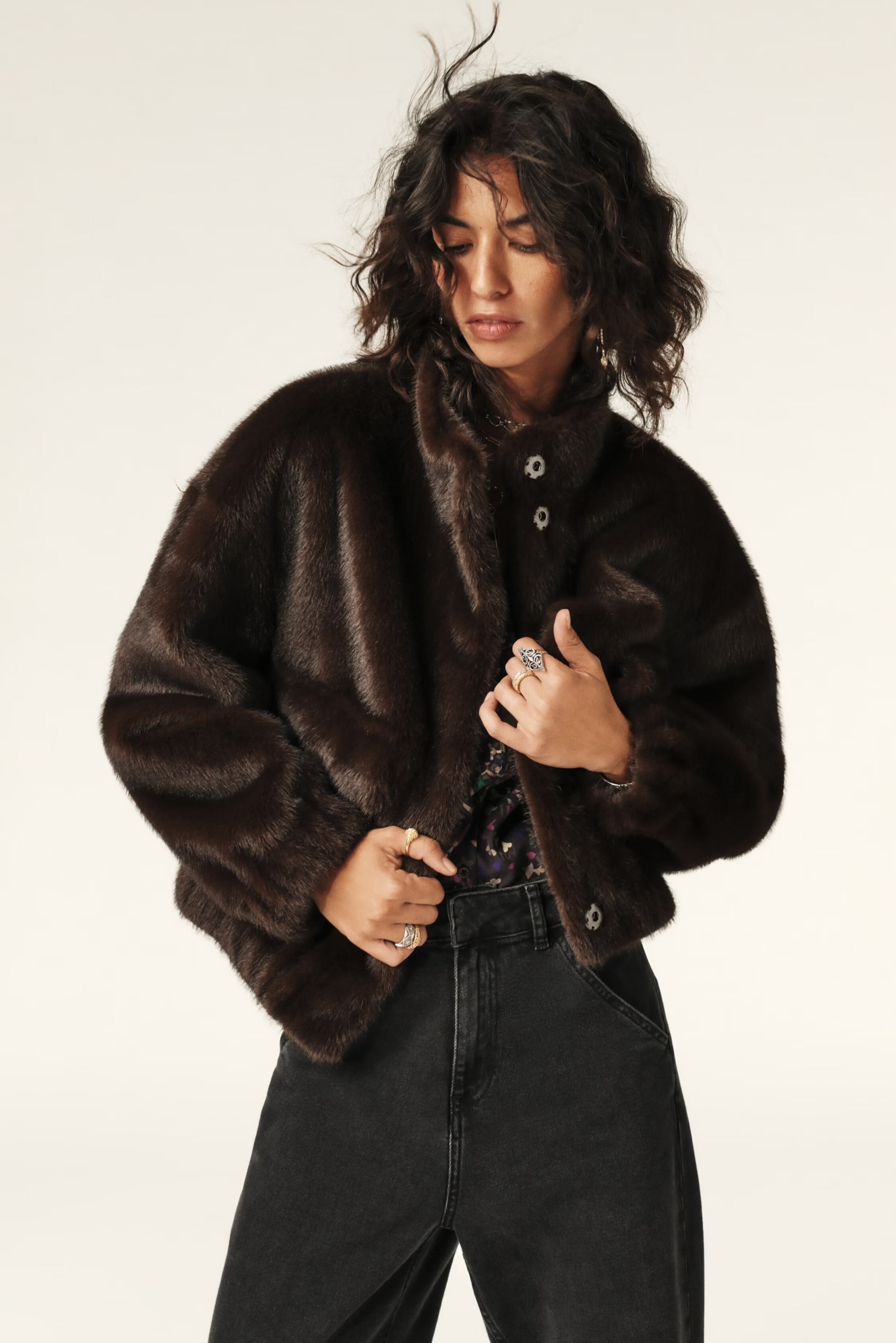 BA&SH Paros Faux Fur Jacket