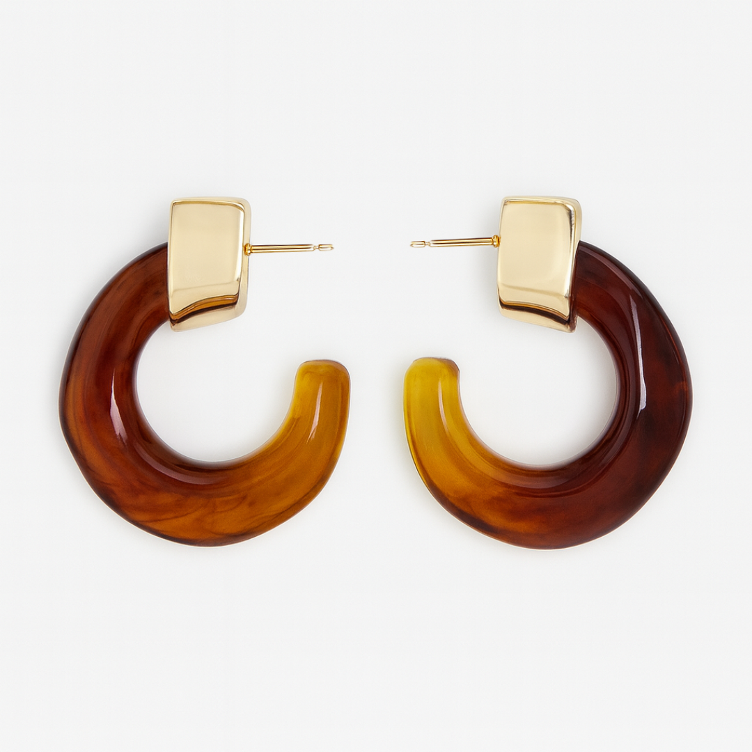 Sahira Kaia Hoops in Brown