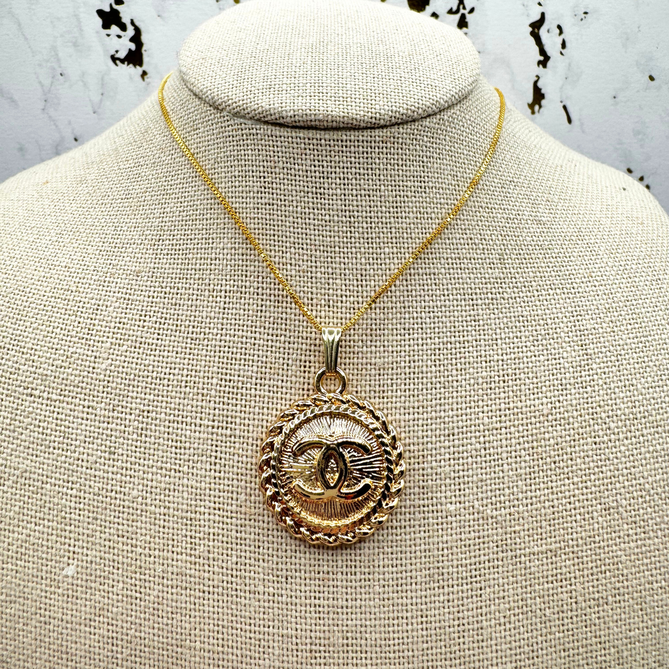 Luxury Upcycled Double "C" 14K Gold Necklace 1303