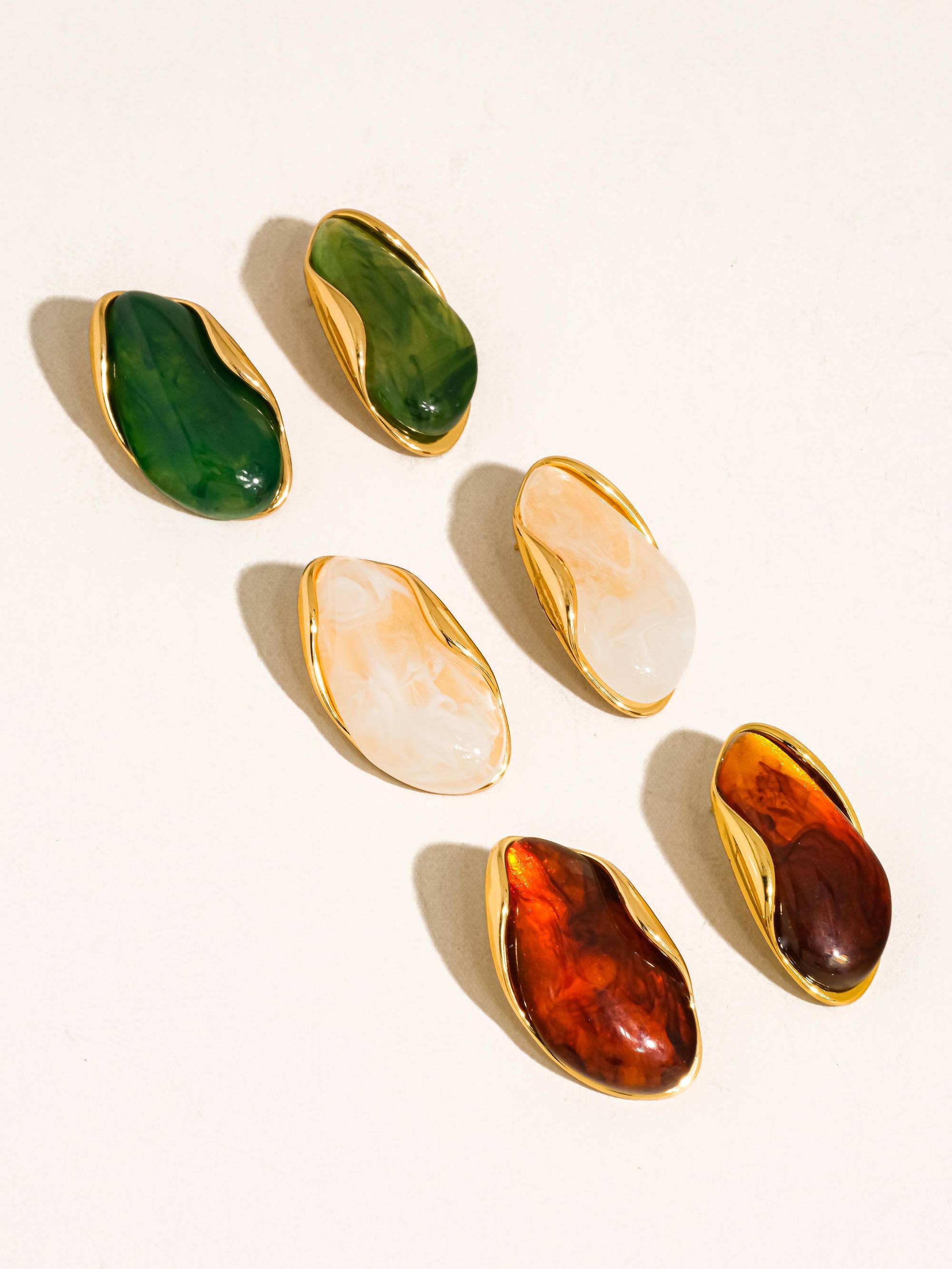 Flânerie Maélie 18K Gold Non-Tarnish Resin Drop Earrings