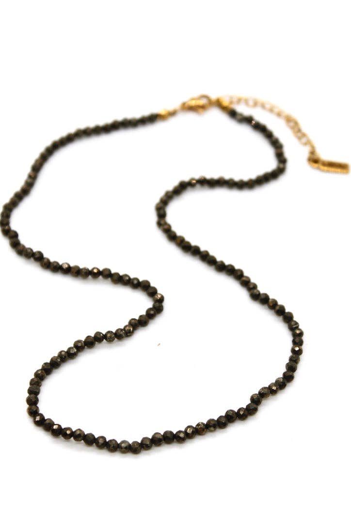 Lizou 16" Pyrite Stone Necklace #25
