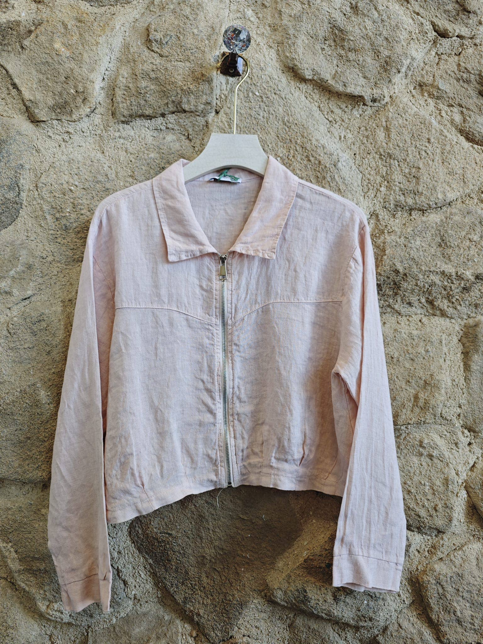 European Linen Zip-up Jacket 8369