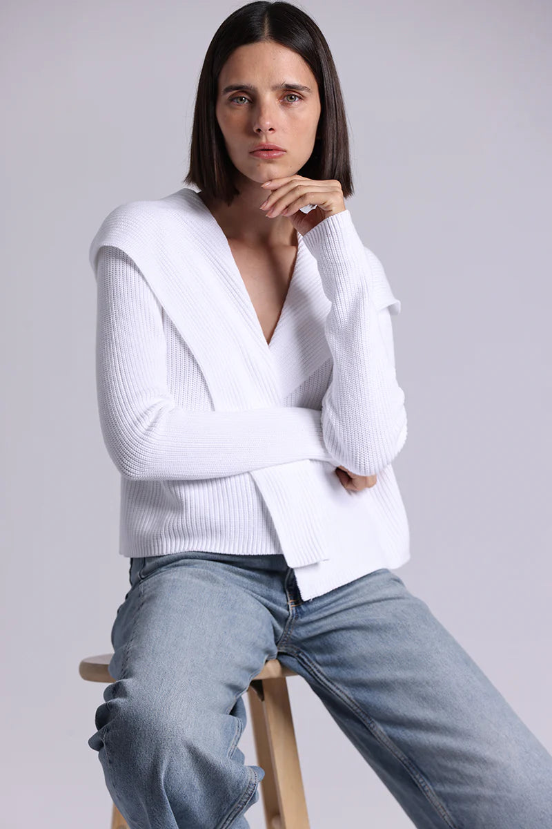 Minnie Rose Cotton Shaker Hooded Flyaway Cardigan 9264