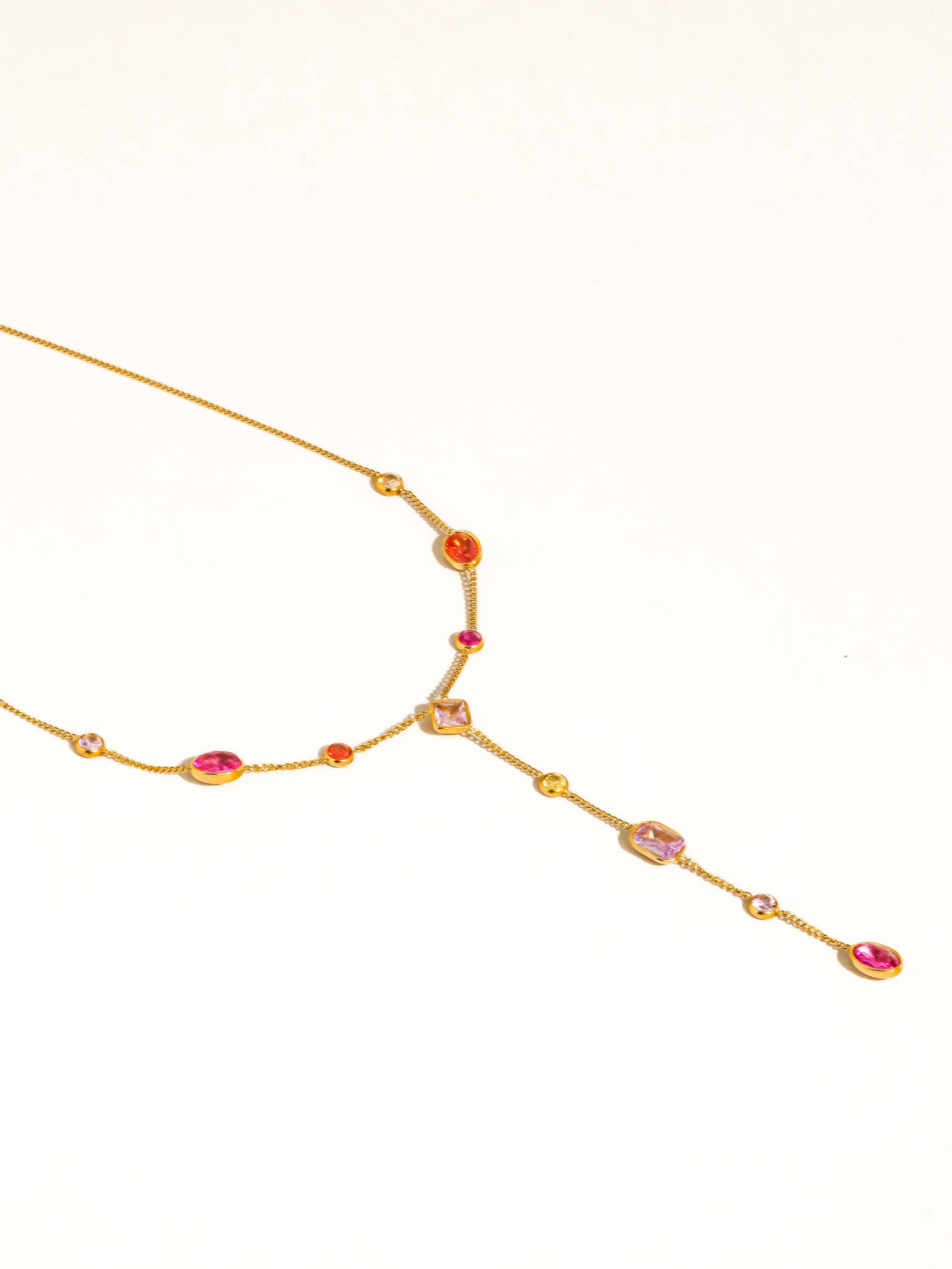 Flânerie Briennon 18K Gold Colorful Beaded Y Necklace