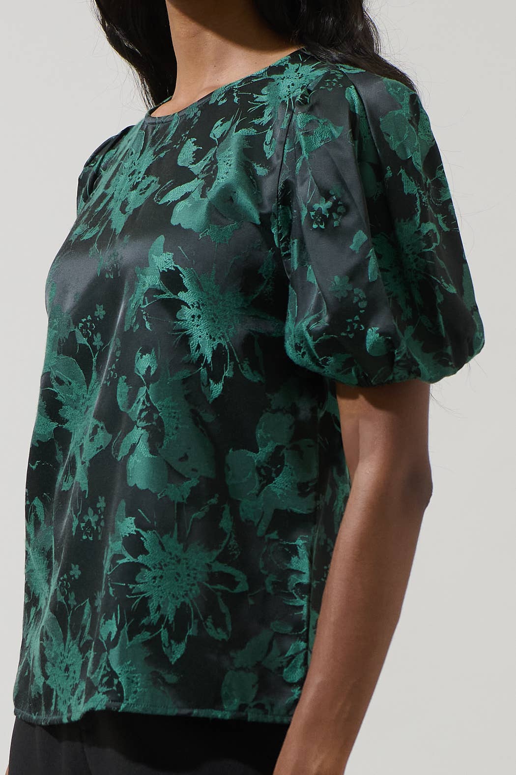 Sugarlips Palmina Jacquard Puff Sleeve Top