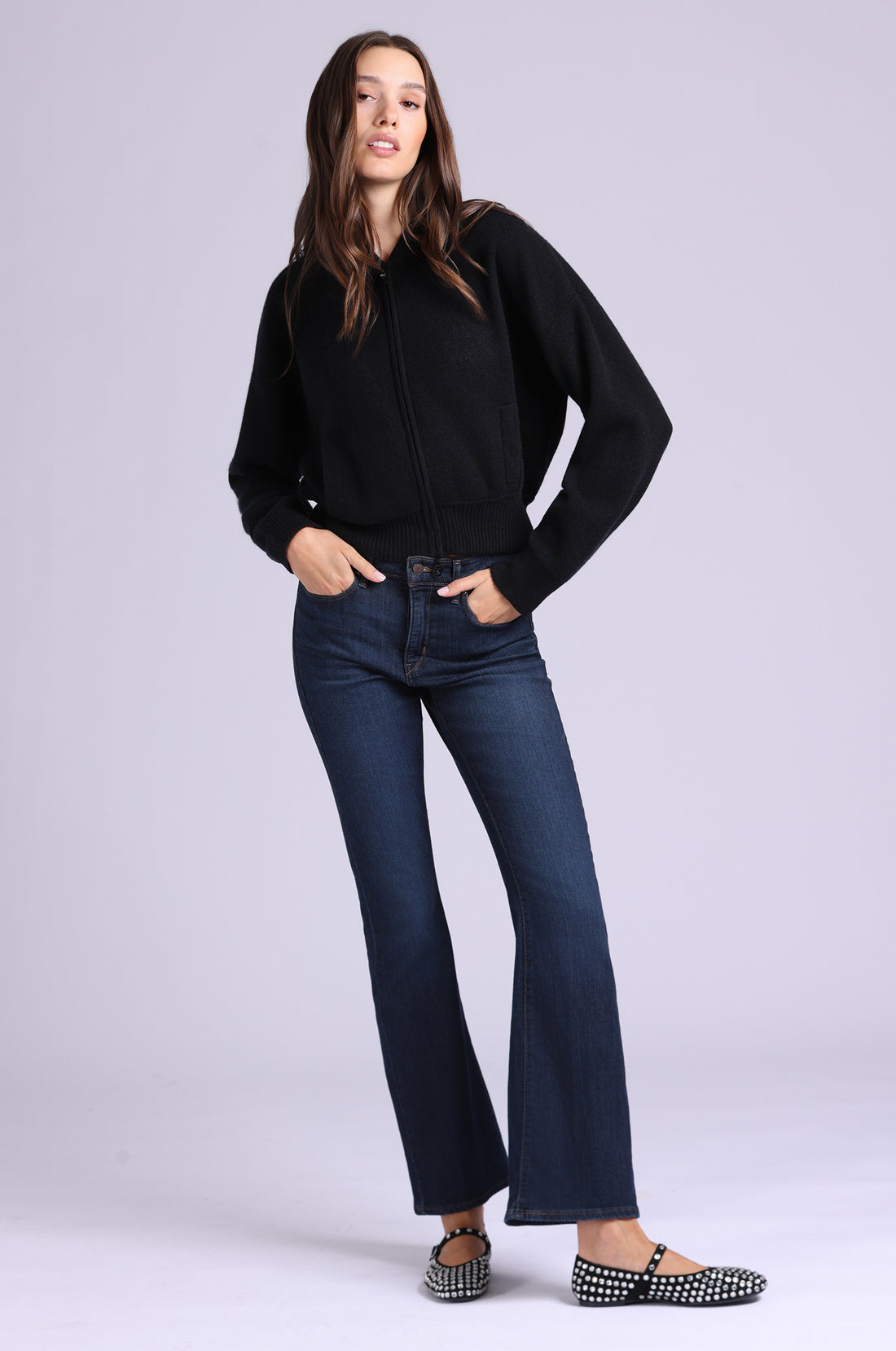 Minnie Rose Cashmere Cropped Bomber 94142