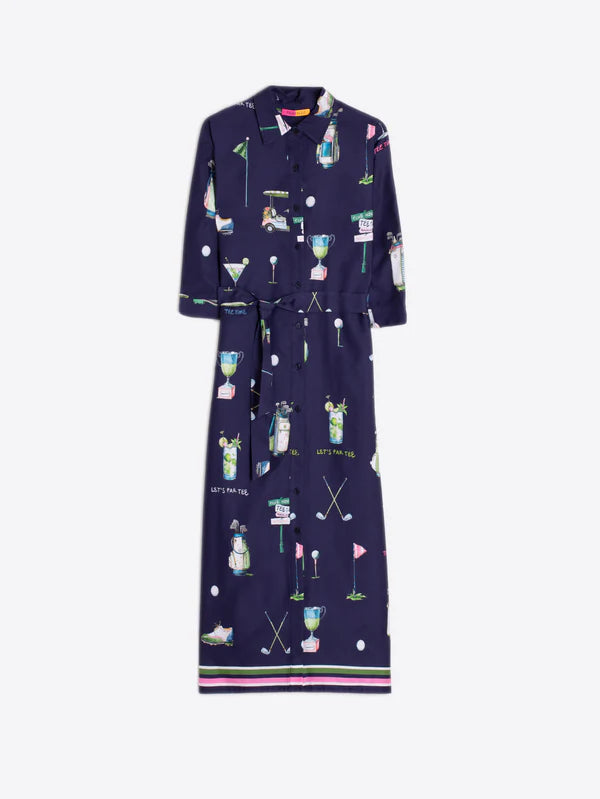 midi golf dress Vilagallo Golf Print Shirt Dress 33400