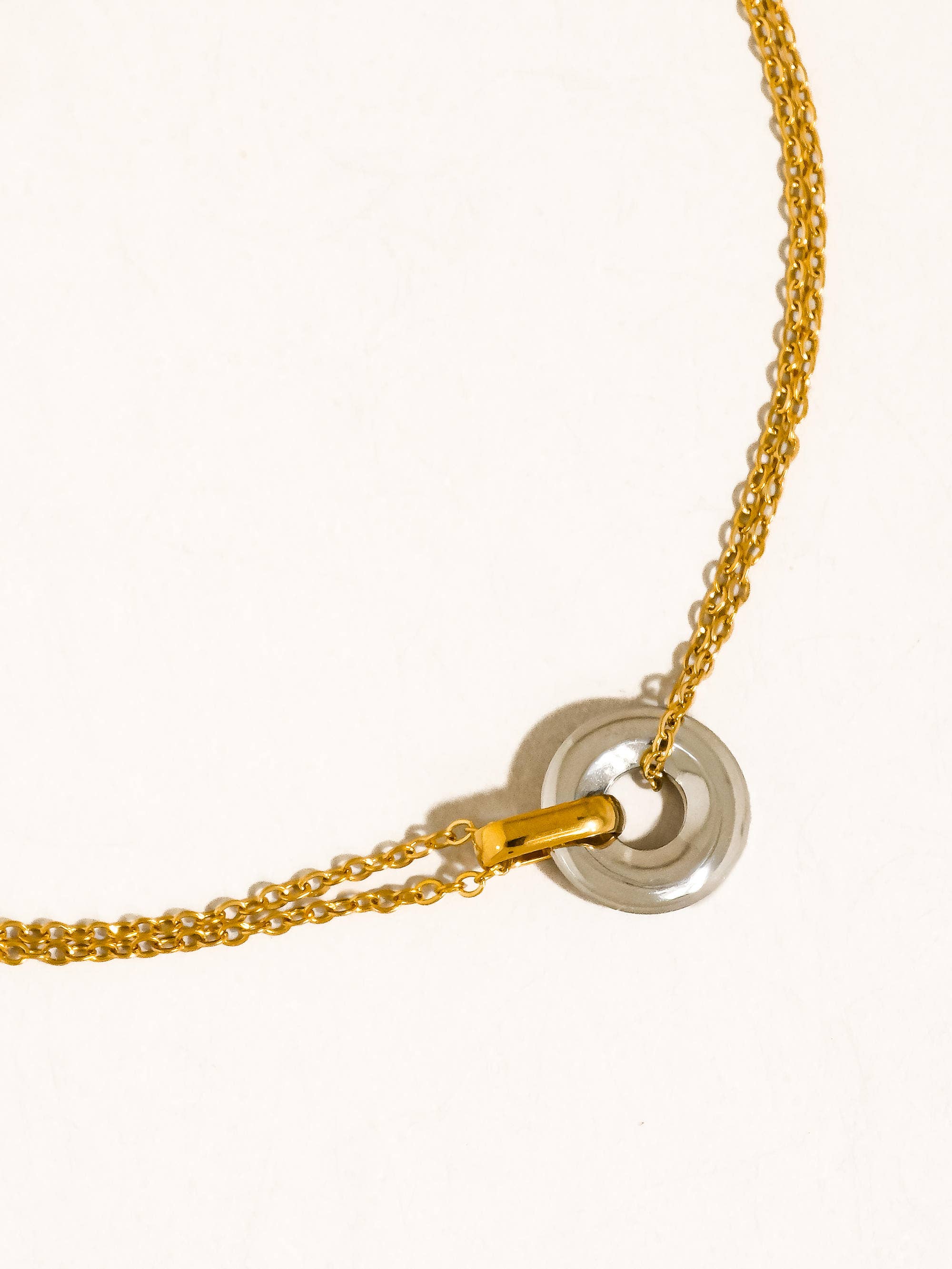 Flânerie Brixton 18K Gold Non-Tarnish Two Tone Circle Necklace