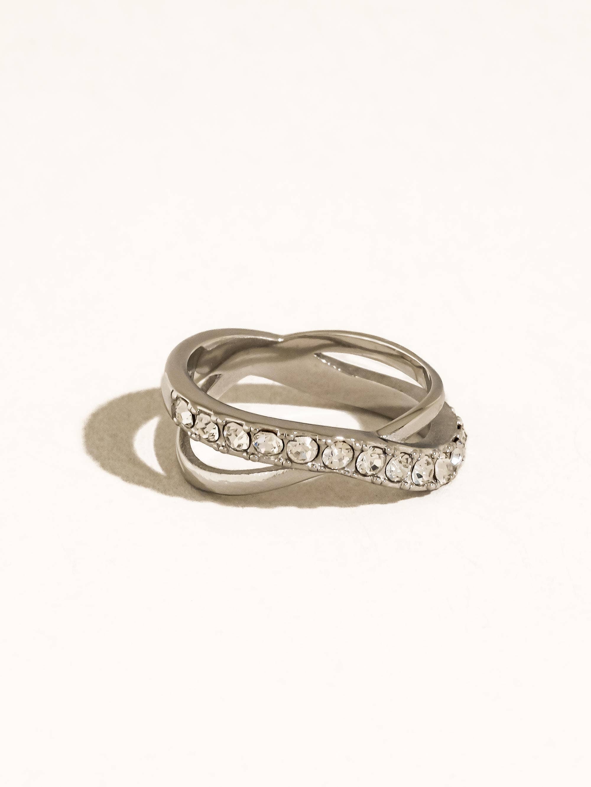 Flânerie Rue 18K Gold Non-Tarnish CZ Crossover Ring