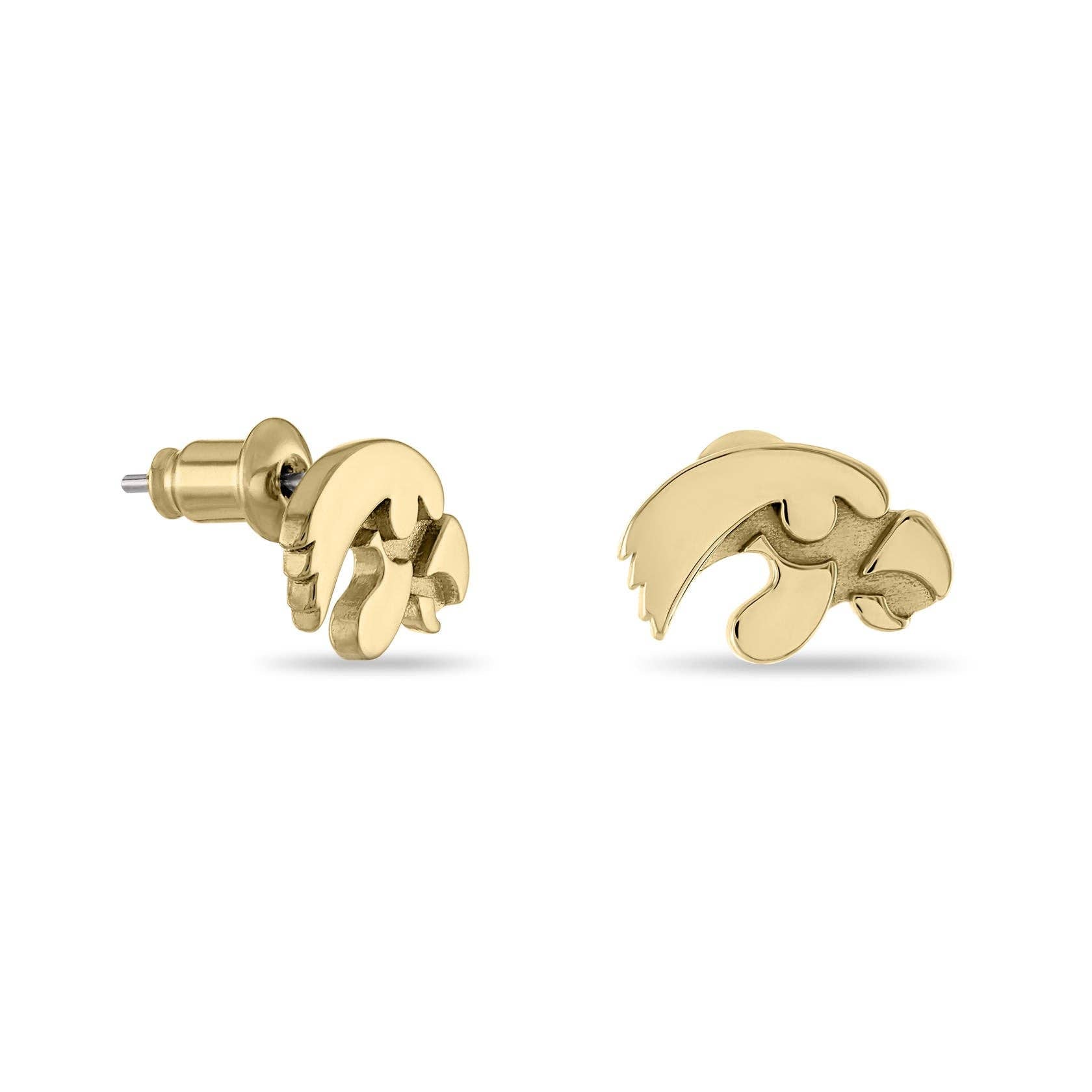 Catherine's Iowa Tigerhawk Gold Plated Studs