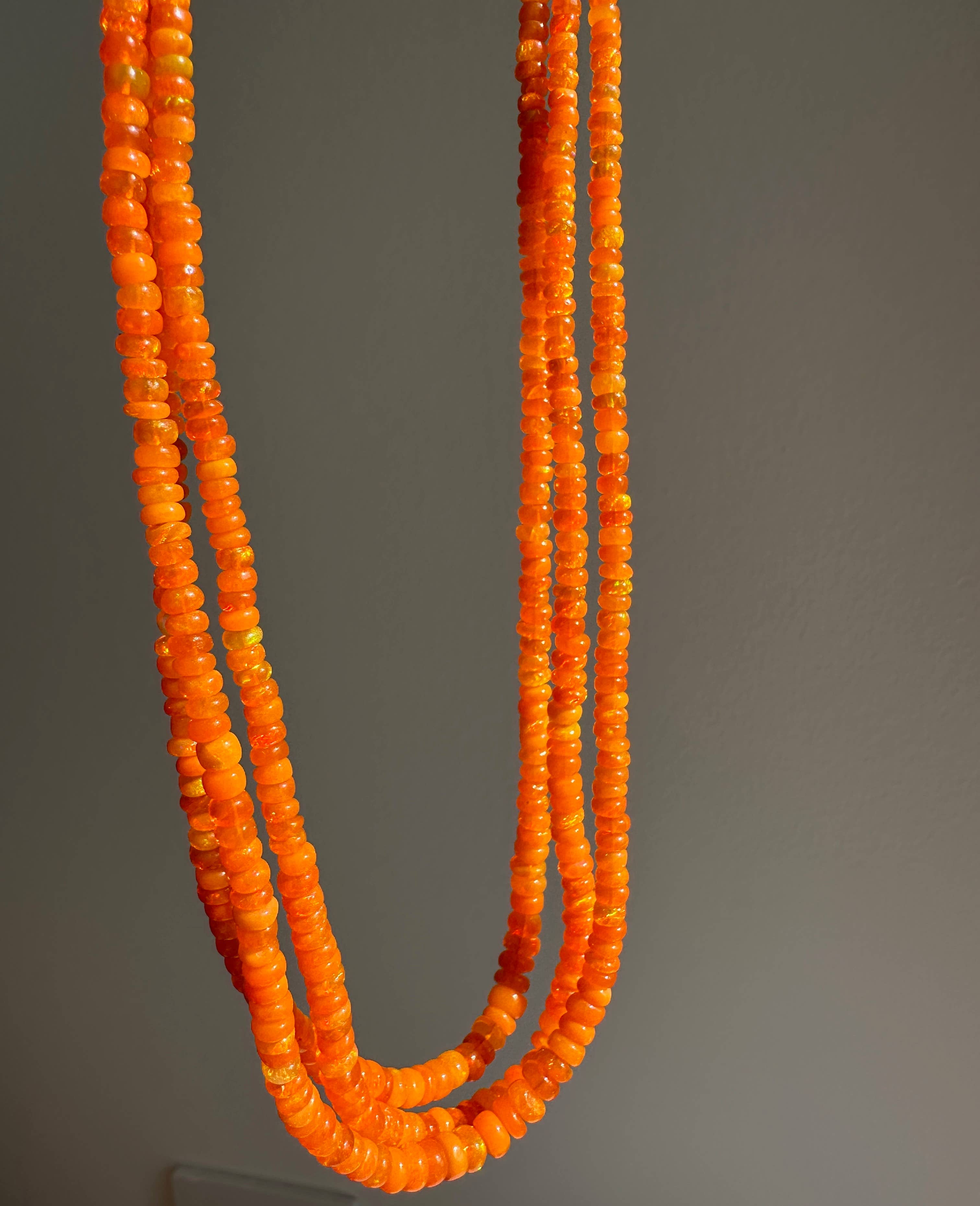 Anokhi Green Bright Neon Orange Opal Necklace NKB15