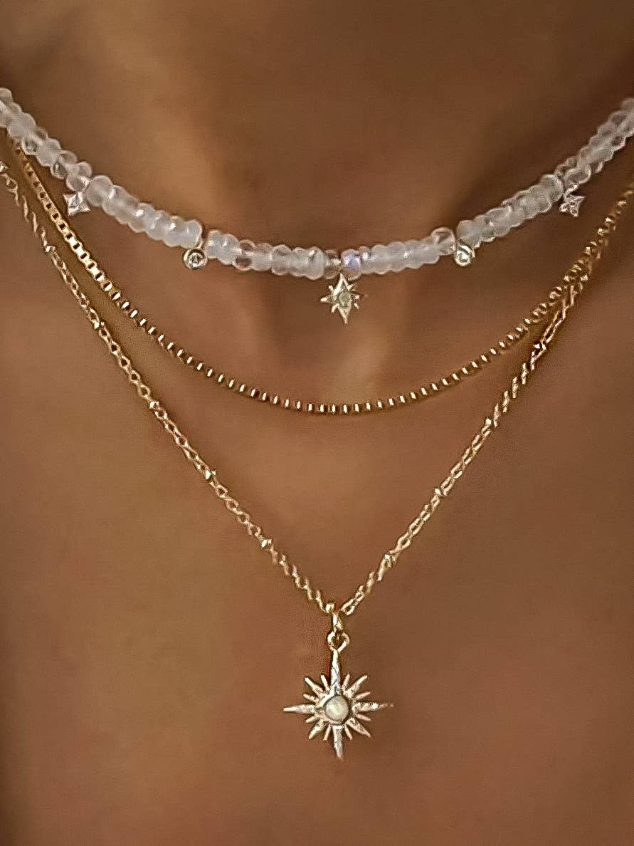 Flanerie Jomar 18K Non-Tarnish Layered Star Beaded Necklace