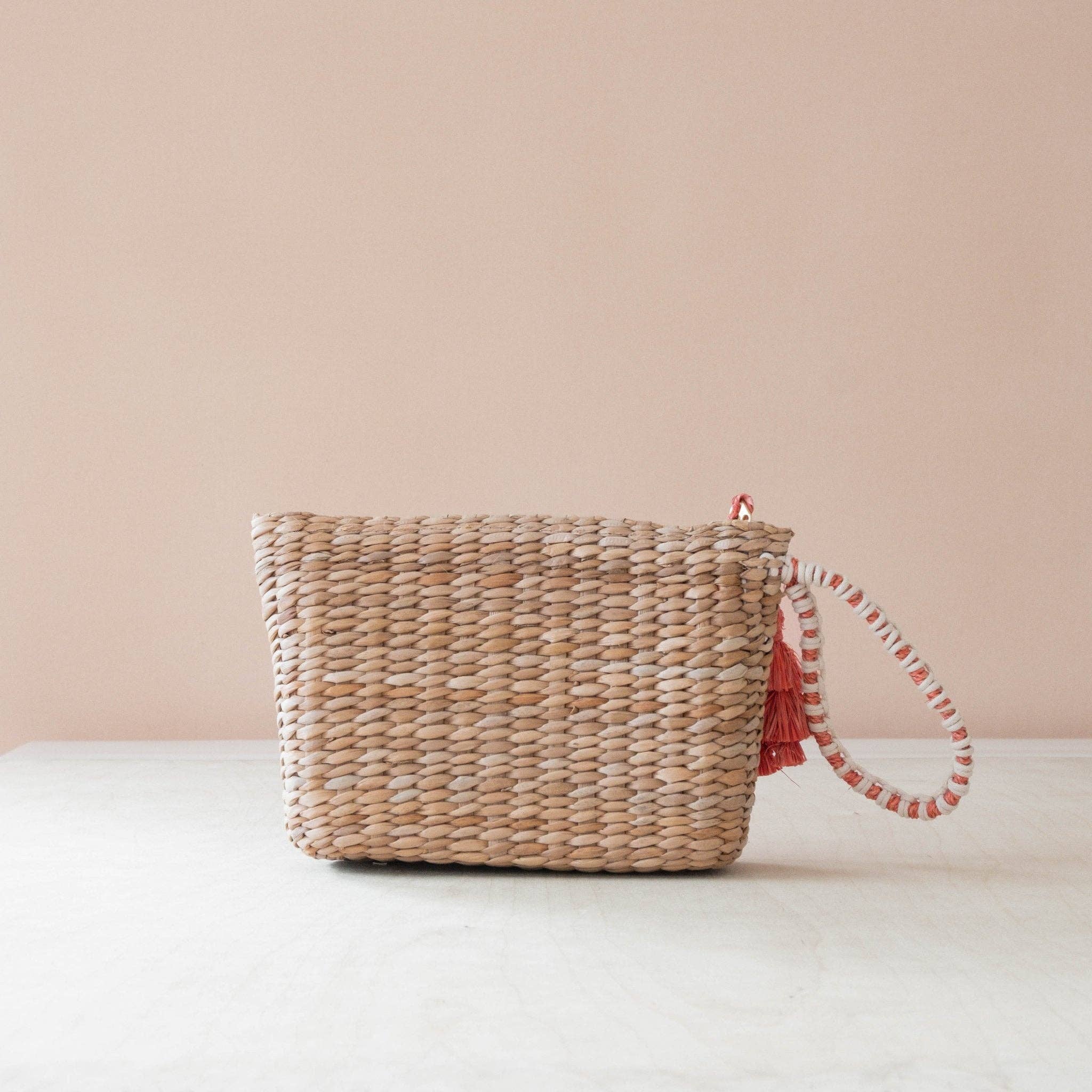 Mini Woven Pouch with Wristlet and Embroidered Lobster – Artisan Wristlet | LIKHÂ