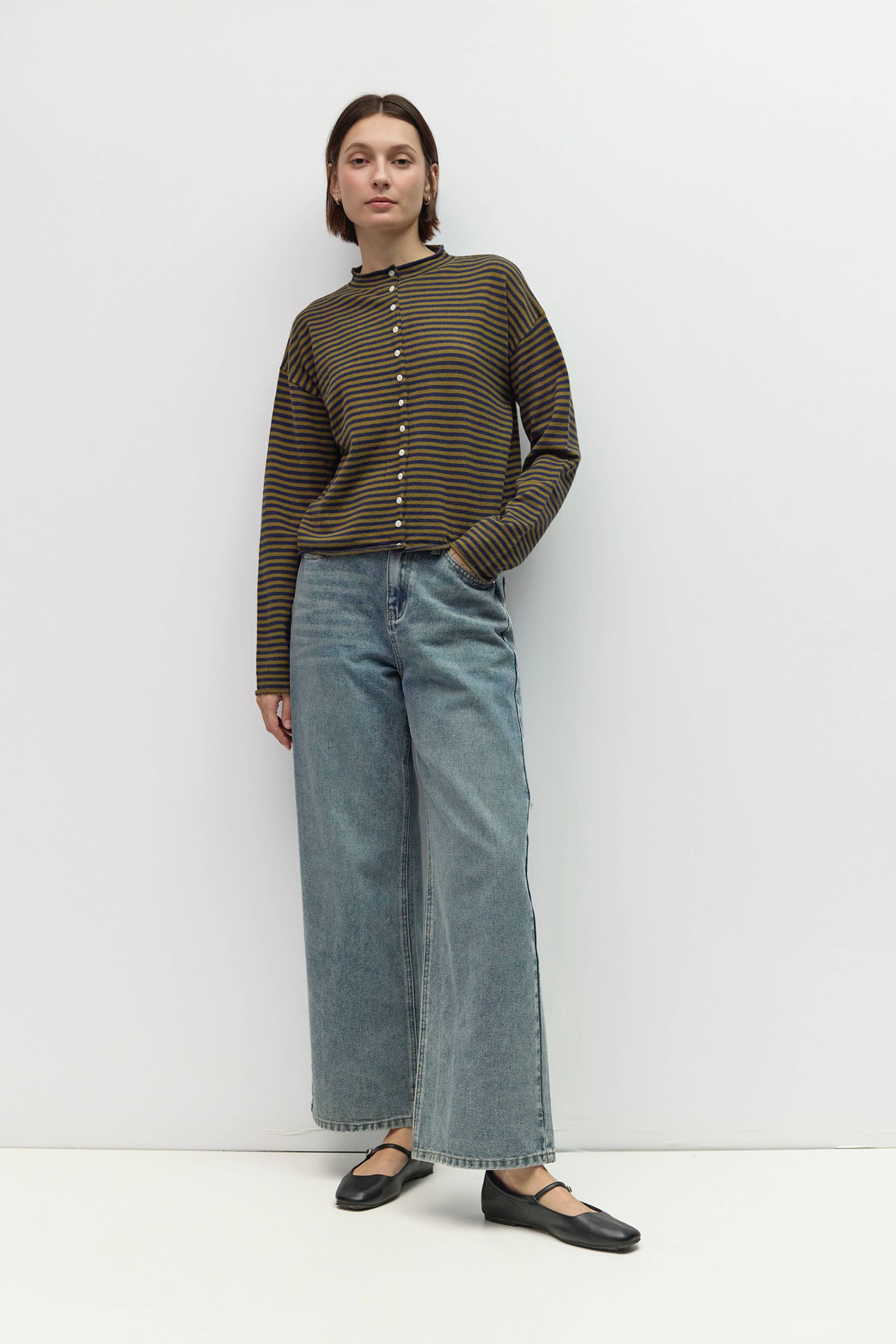 All Row The Elisa Striped Button-Down Cardigan