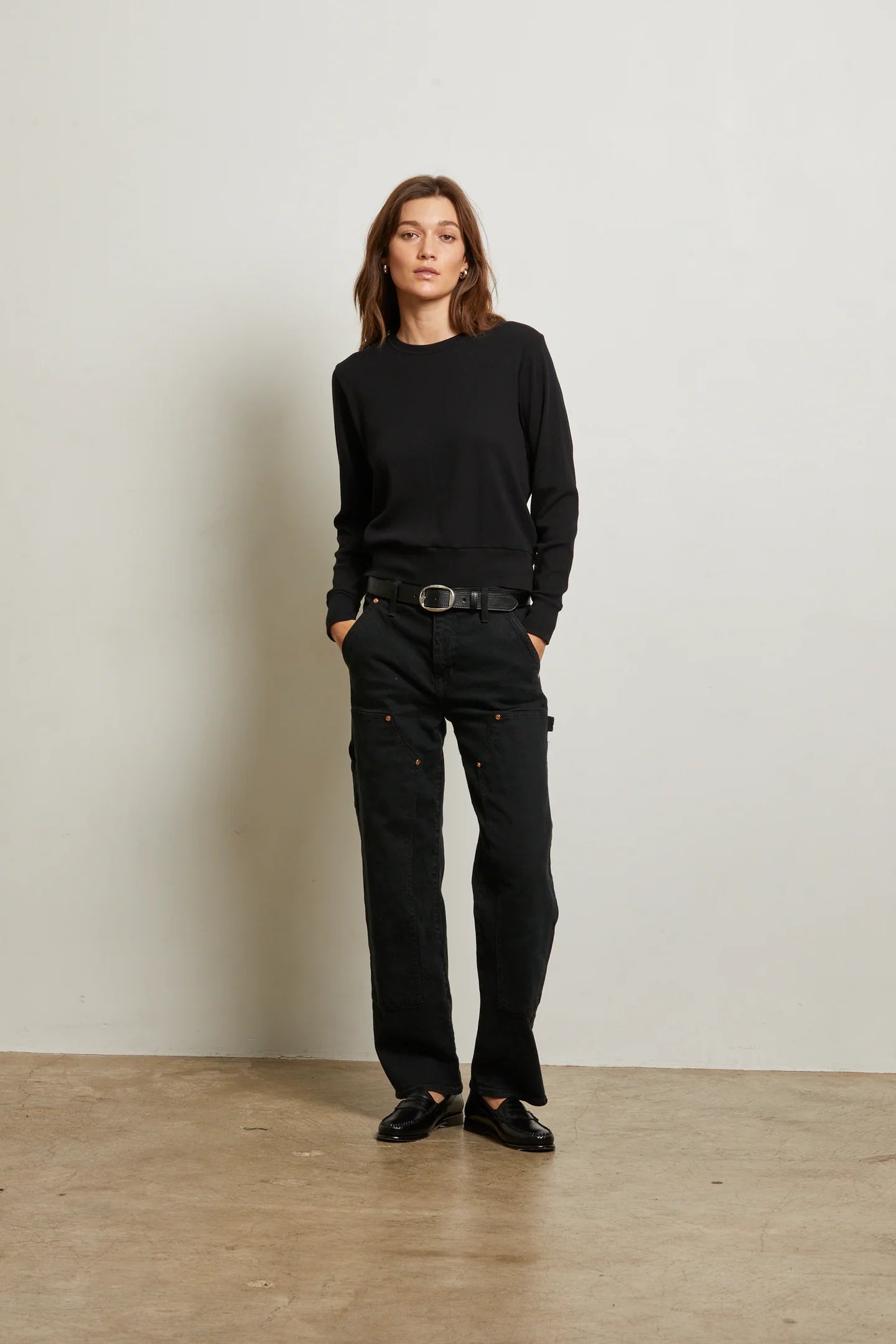 Perfect White Tee Stef Stripe Luxe Rib Pullover Sweatshirt